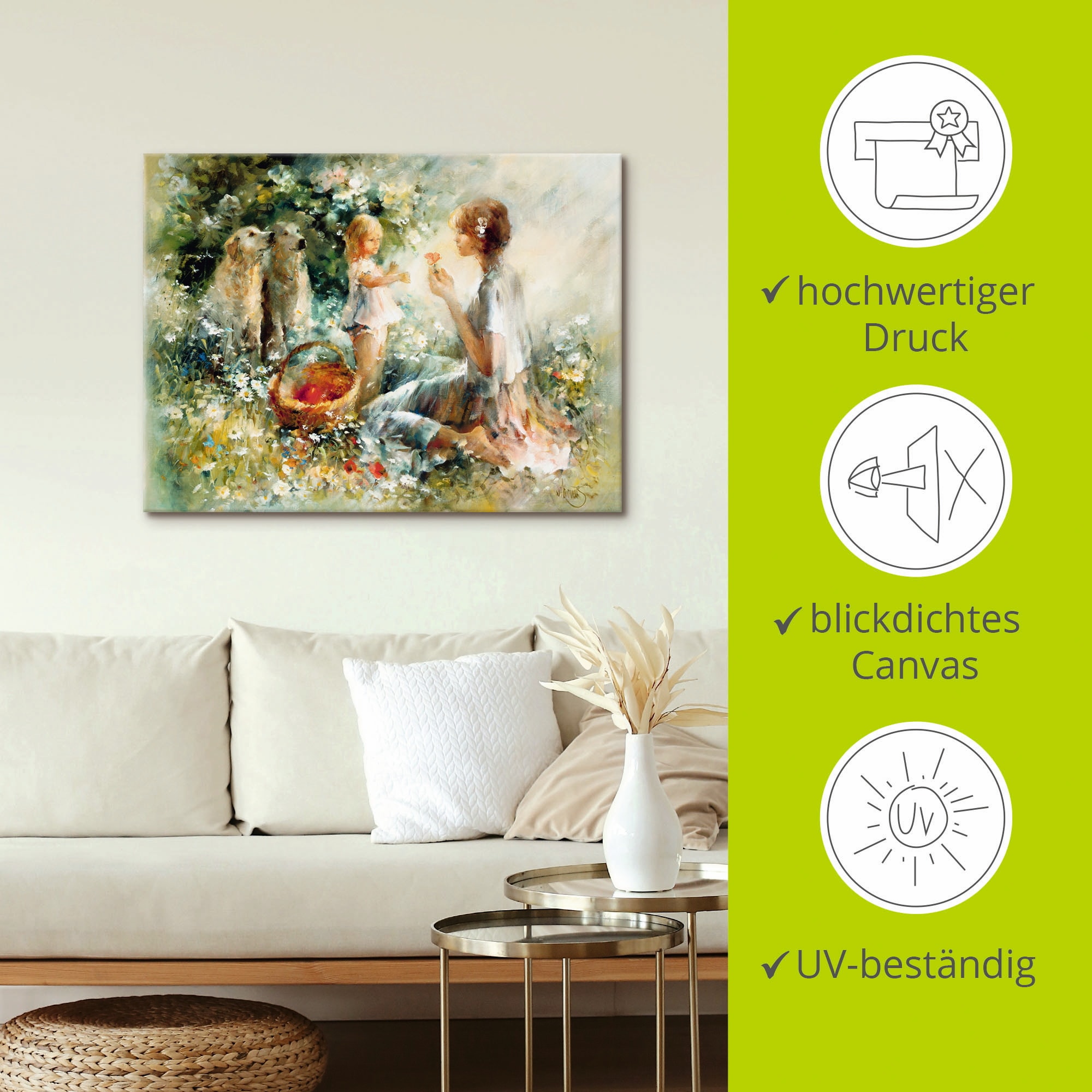 Artland Wandbild »Picknick«, Gruppen & Familien, (1 St.), als Leinwandbild, Poster, Wandaufkleber in verschied. Grössen