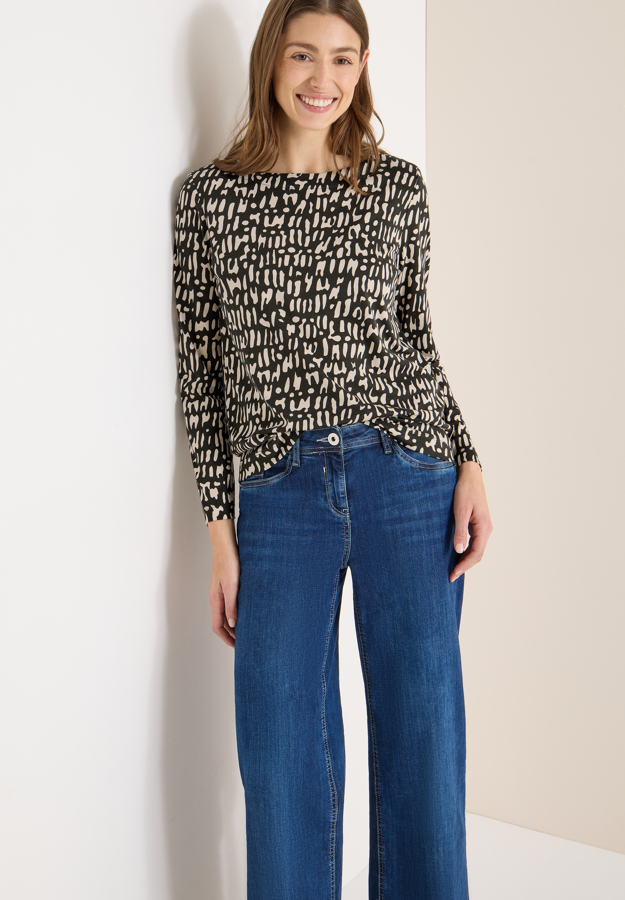 Image of Cecil Langarmshirt mit grafischem Muster