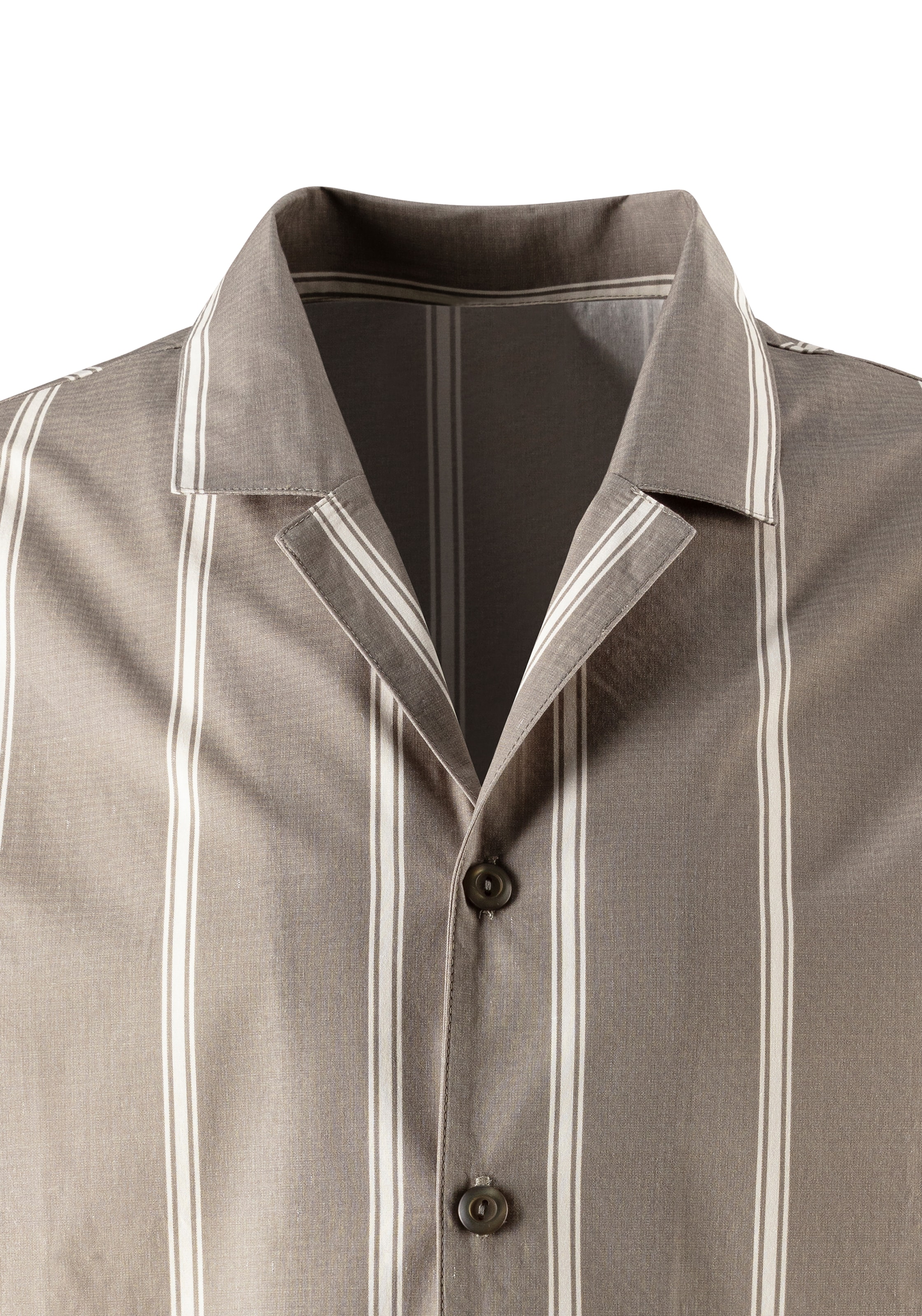 s.Oliver Pyjama 1 Stück, 2 Stk. tlg., Schlafanzug mit Streifen und modischem Reverskragen