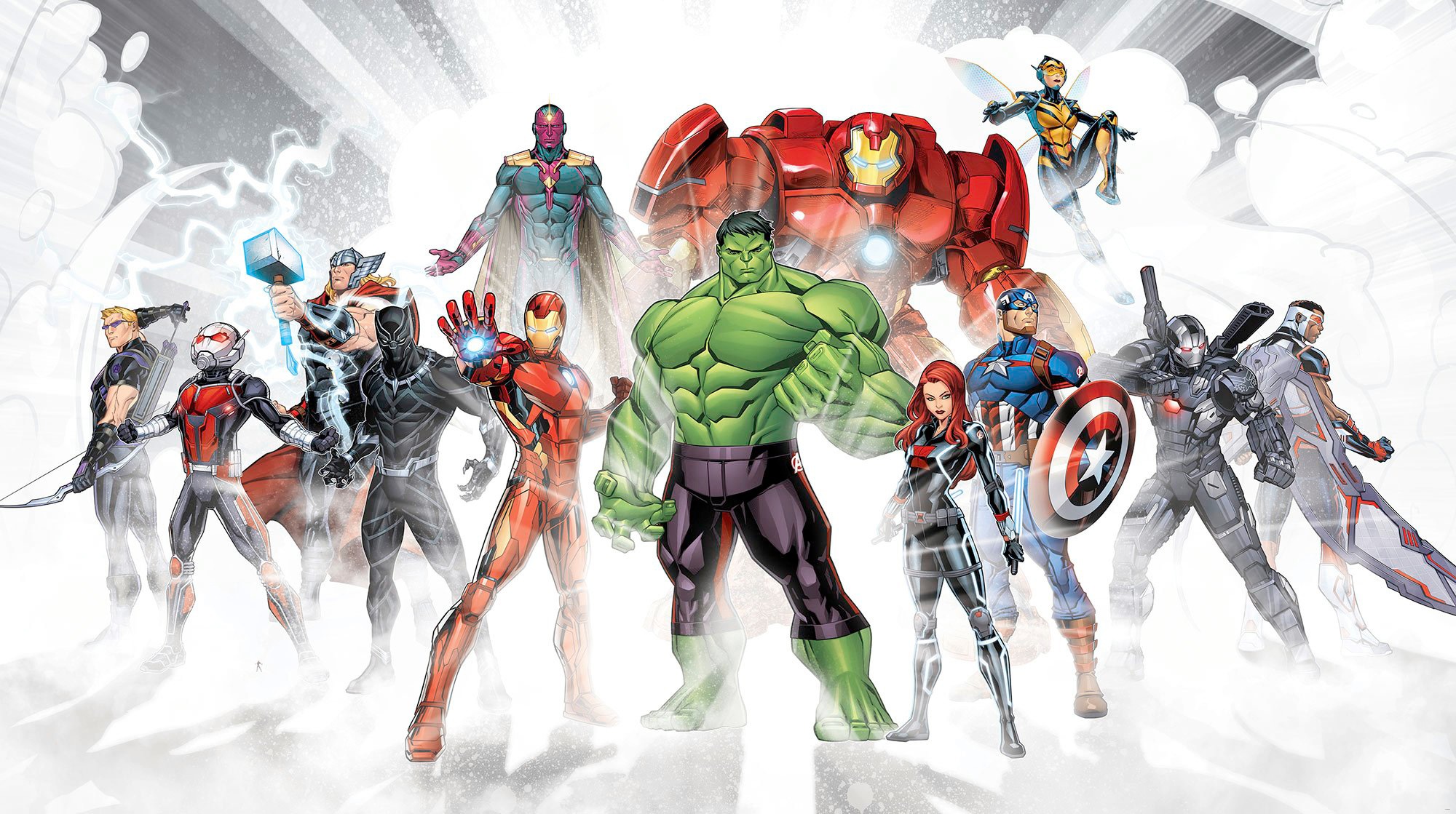 Image of Komar Vliestapete "Digitaldruck Vlies - Avengers Unite - Grösse 500 x 280 cm" bedruckt glatt Kinderzimmer
