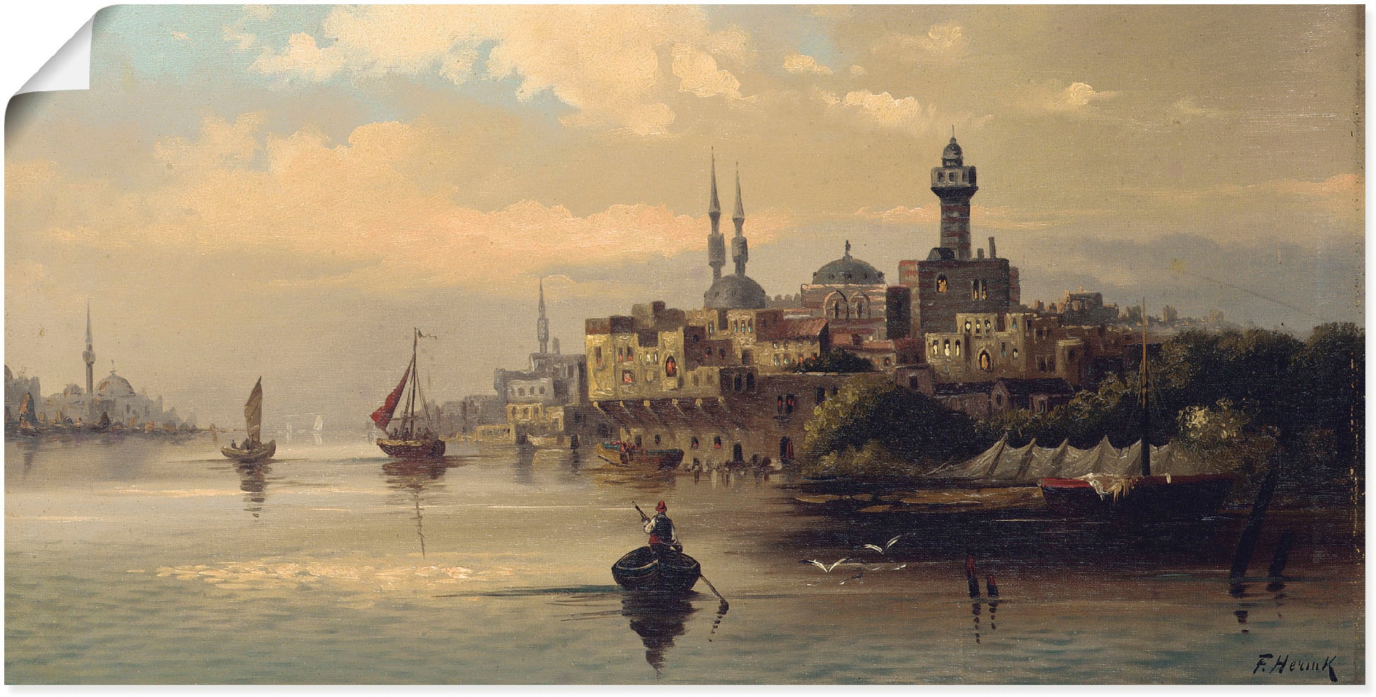 Image of Artland Wandbild "Kauffahrtsschiffe auf Bosporus, Istanbul" Gewässer 1 Stk. tlg. als Leinwandbild, Poster in verschied. Grössen