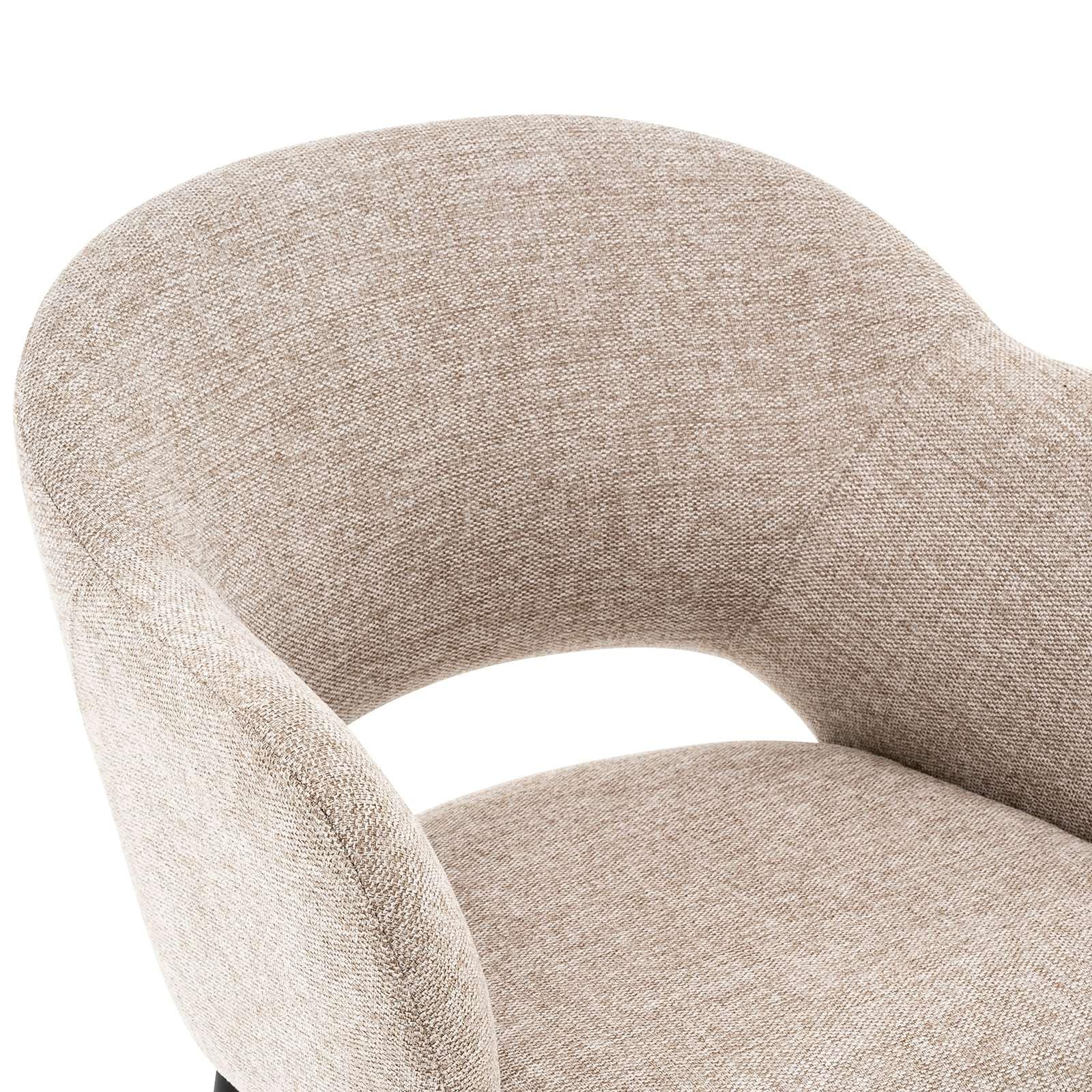 GOODproduct Chaise de salle à manger »Friedaa« (Set) 2 cuismit schwarzen Metallbeinen, Webstoffbezug, Sitzhöhe 46 cm