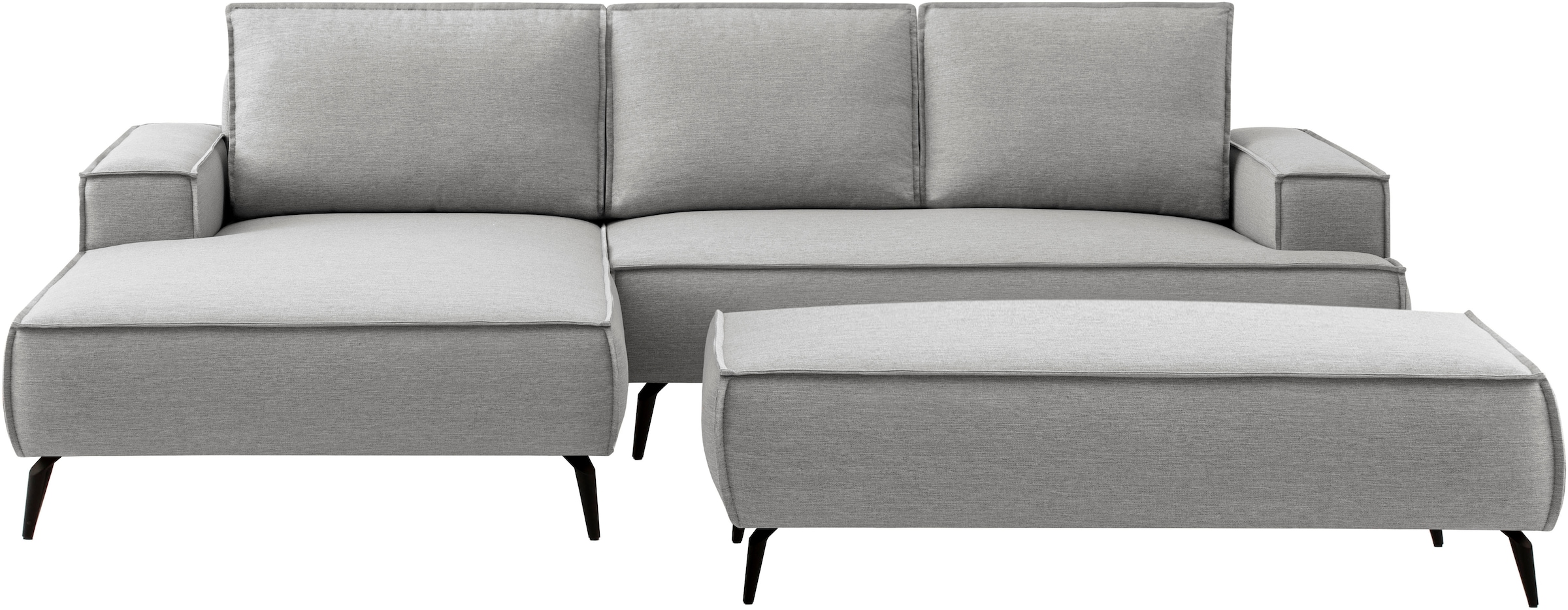 GOODproduct Groupe de sièges »TVINNU, Polsterecke L-Form, Schlaffunktion, mit Hocker« Ensemble,  Set, stellbar zum Schlafsofa (Krokodilverbinder)
