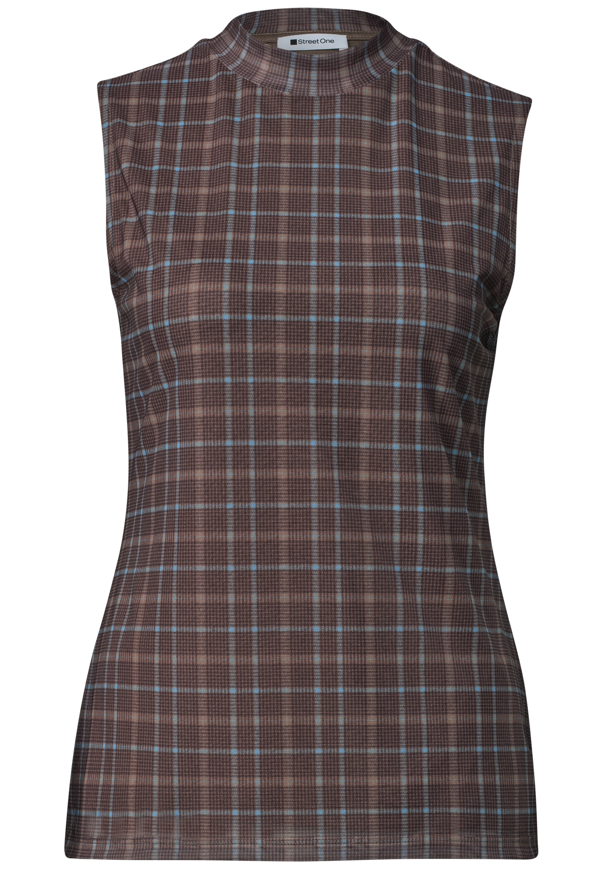 STREET ONE Mesh-Top Turtle Neck Sommer-Top aus Mesh mit Print