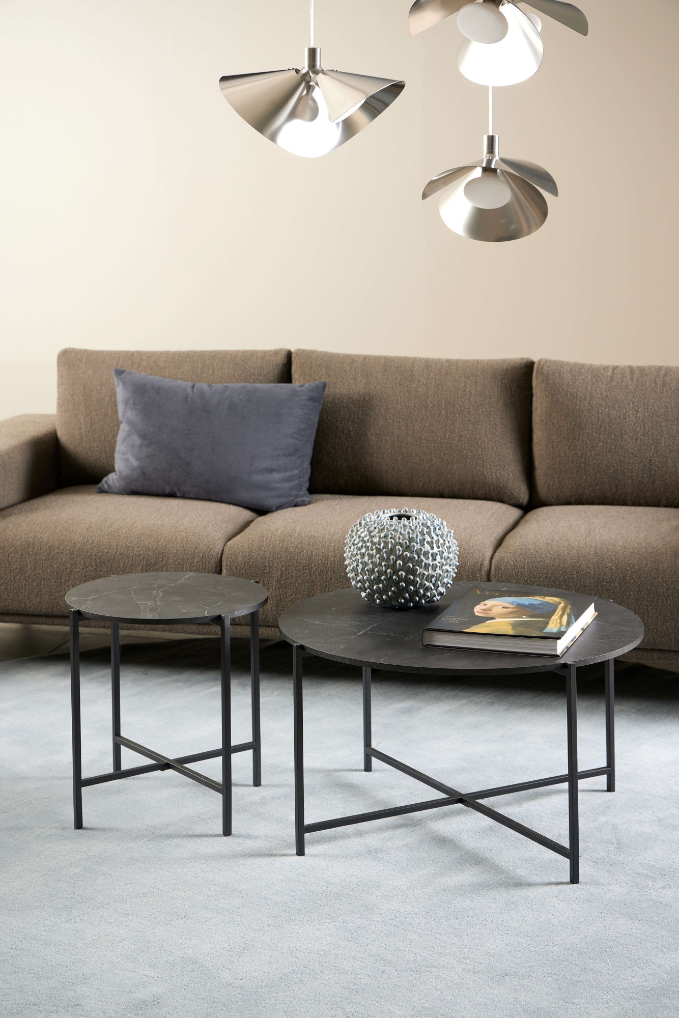 ACTONA GROUP Couchtisch »Lamoine« Rund, Izmir matt schwarz, rau Melamin, Ø70x42 cm