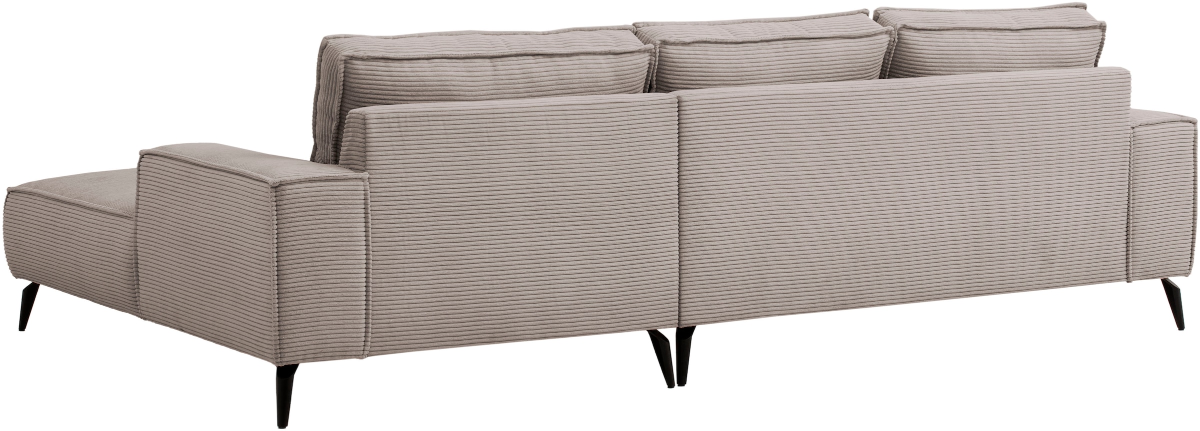 andas Ecksofa »TVINNU, L-Form in Cord, Sofa«, wahlweise Recamiere rechts/links, schwarze Füsse, bequemer Sitzkomfort