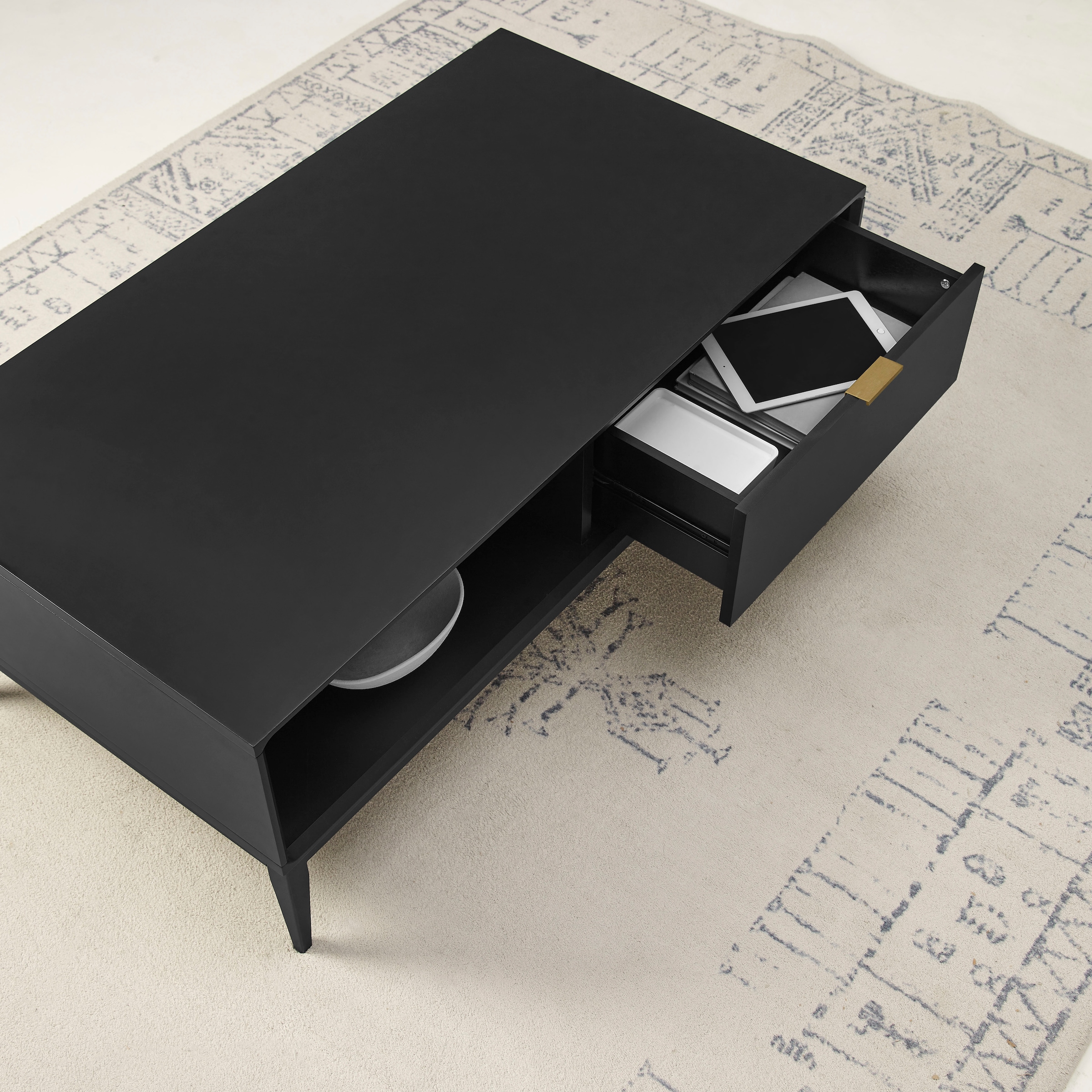 Leonique Table basse »Lavisha« Keramikplatte, Eisengestell und FSC-zertifiziertes Holz, Breite 110 cm