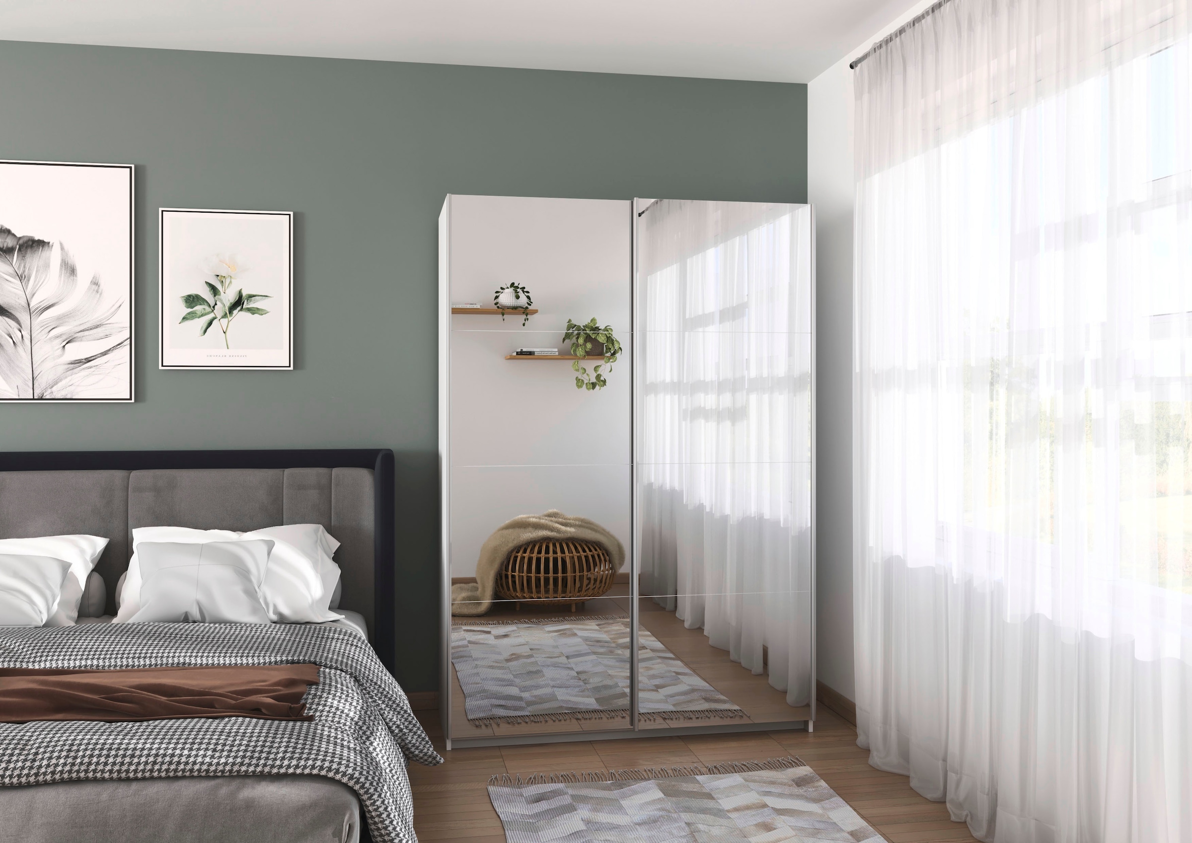 rauch Schwebetürenschrank »Subito Kleiderschrank Bestseller« Schlafzimmerschrank Garderobe mit 8 Spiegelelementen