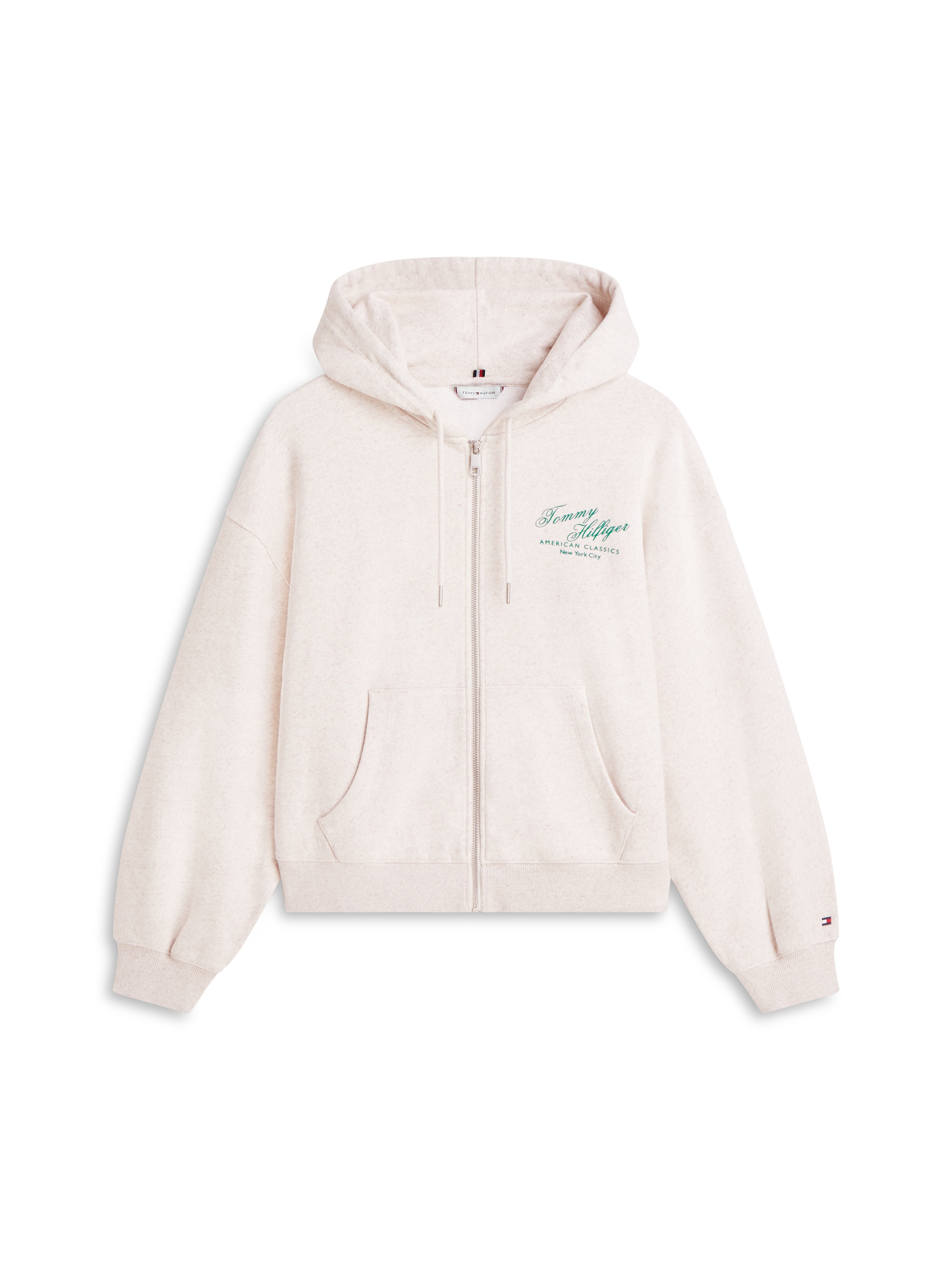 Tommy Hilfiger Sweat à capuche »MDRN SCRIPT ZIP TERRY HOODIE« avec imprimé sur la poitrine, coupe décontractée