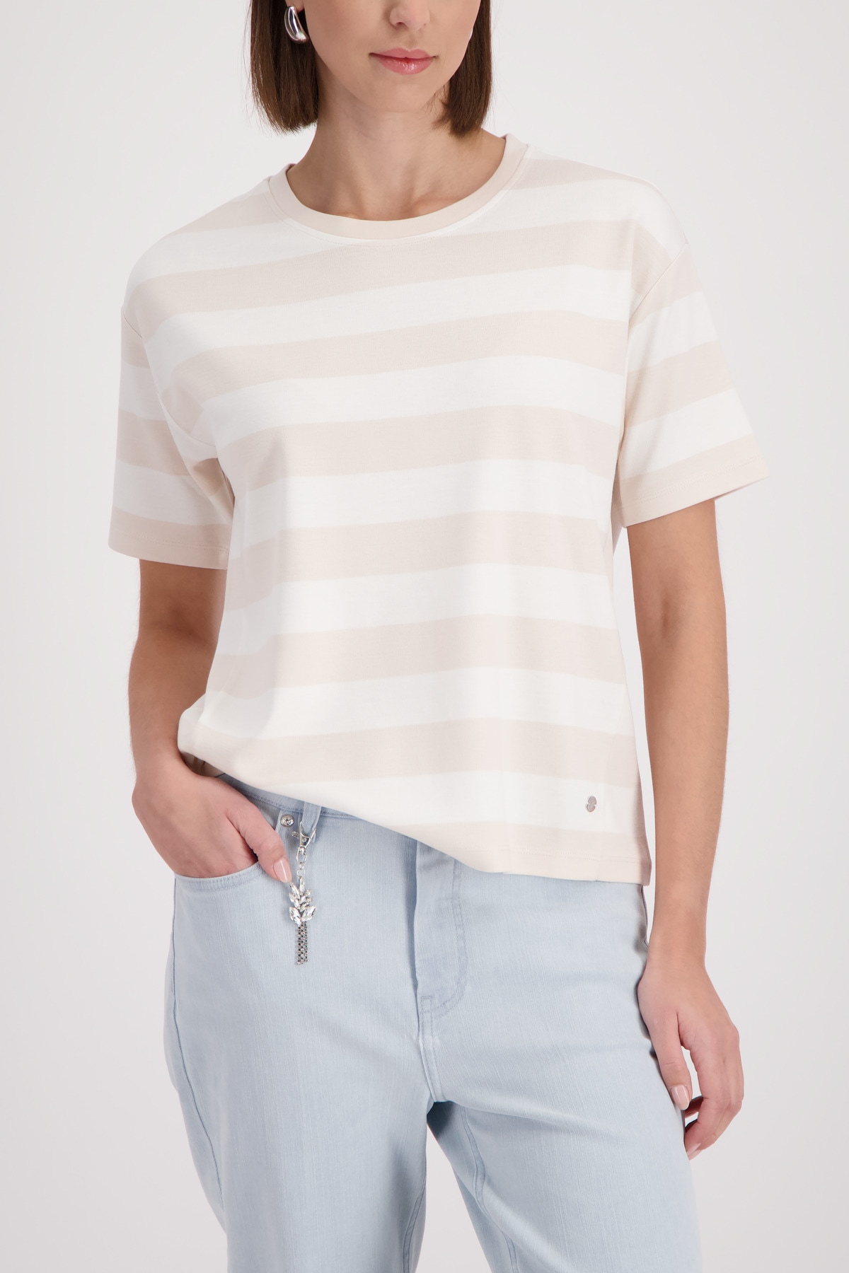 Image of Monari Sweatshirt "Sweatshirt Ringel", Regular fit mit Rundhalsausschnitt