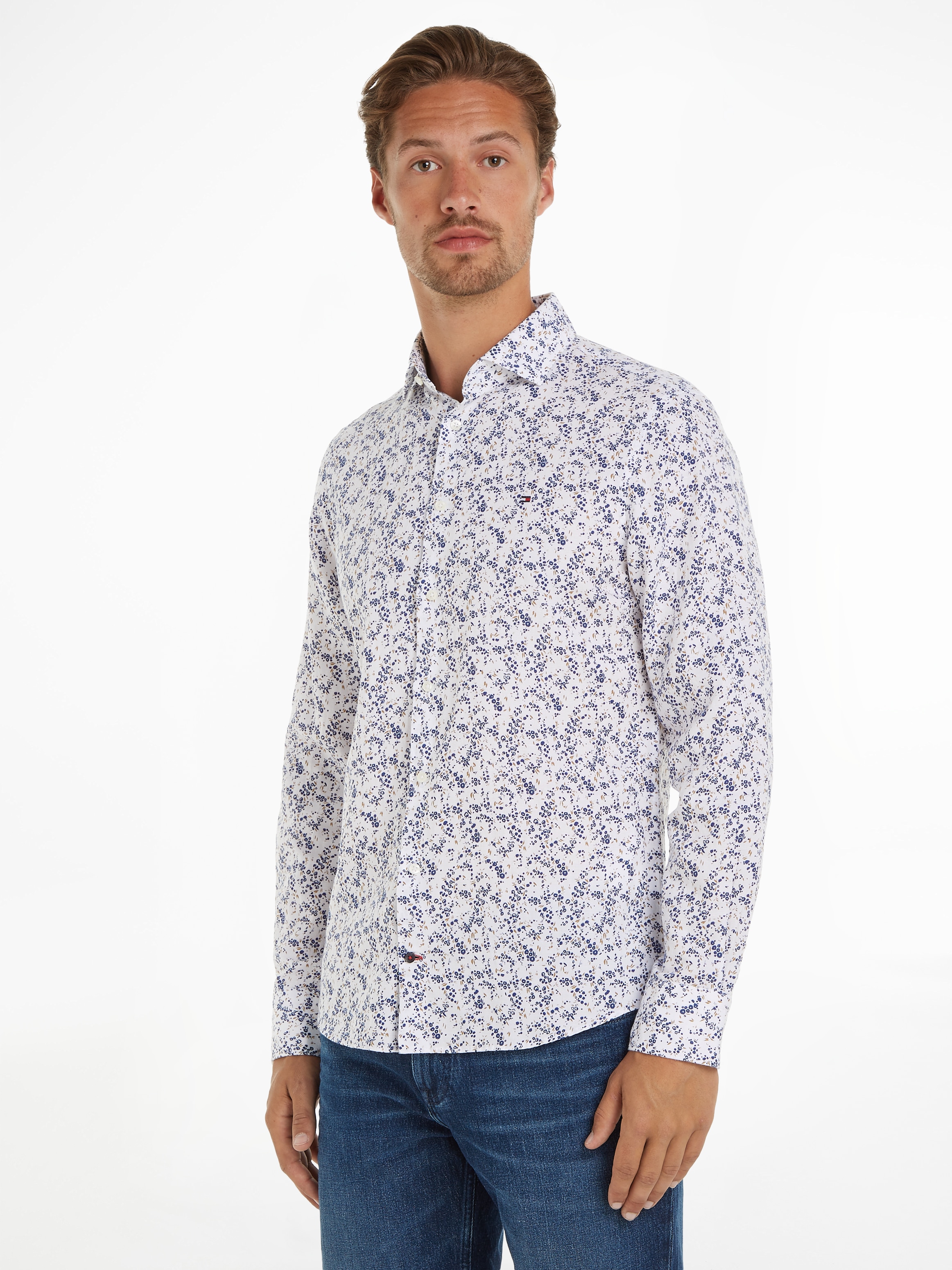 Tommy Hilfiger Langarmhemd »CL W-CO/LI DITSY FLOWER SF SHIRT«, mit floralem Print