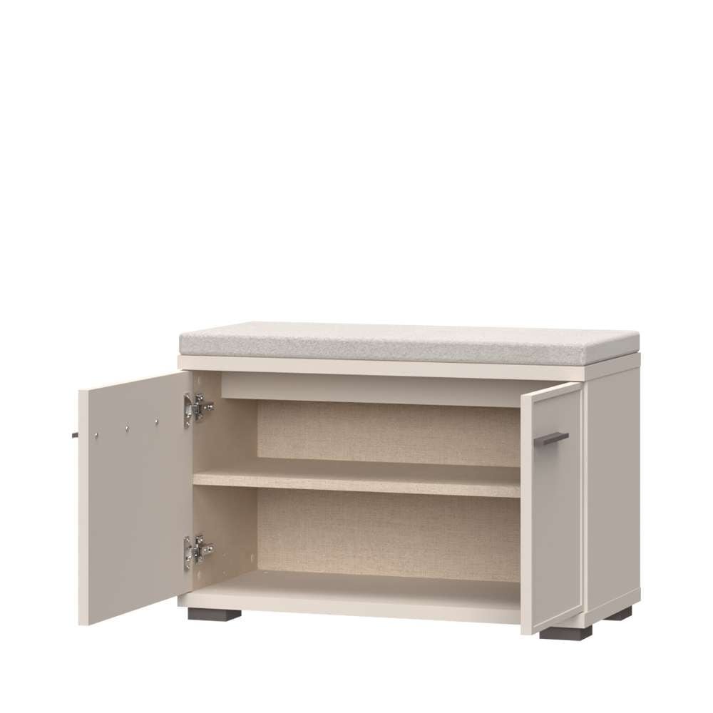 GOODproduct Schuhbank »Opera, Schuhschrank, Schuhregal, Schuhtruhe, Breite 76 cm« 1 Stk. tlg. mit Sitzkissen, UV-lackiert, hochwertige Beschläge, Kaschmirfarbe