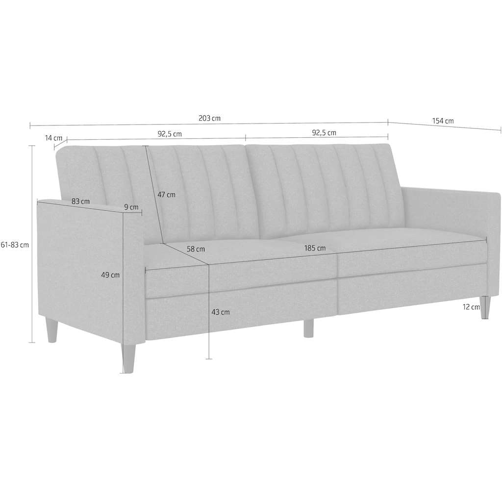 Dorel Home 3-places »Celine« dossier en 2 parties, réglable en 3 positions, hauteur d'assise 43 cm