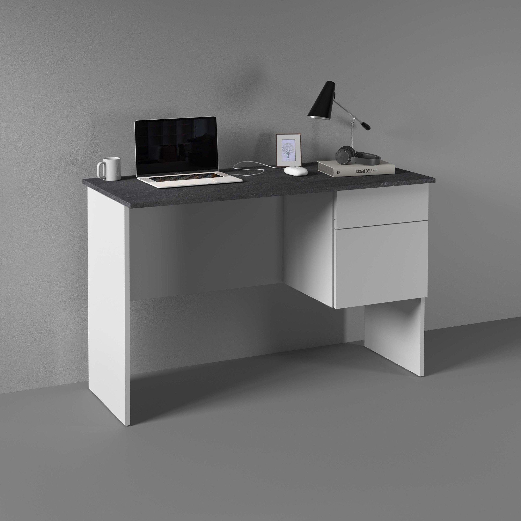 Home affaire Schreibtisch »Sunrise, kleiner Computertisch, Bürotisch« mit 1 Tür & 1 Schublade, Tischplatte Breite 110 cm, Made in Italy