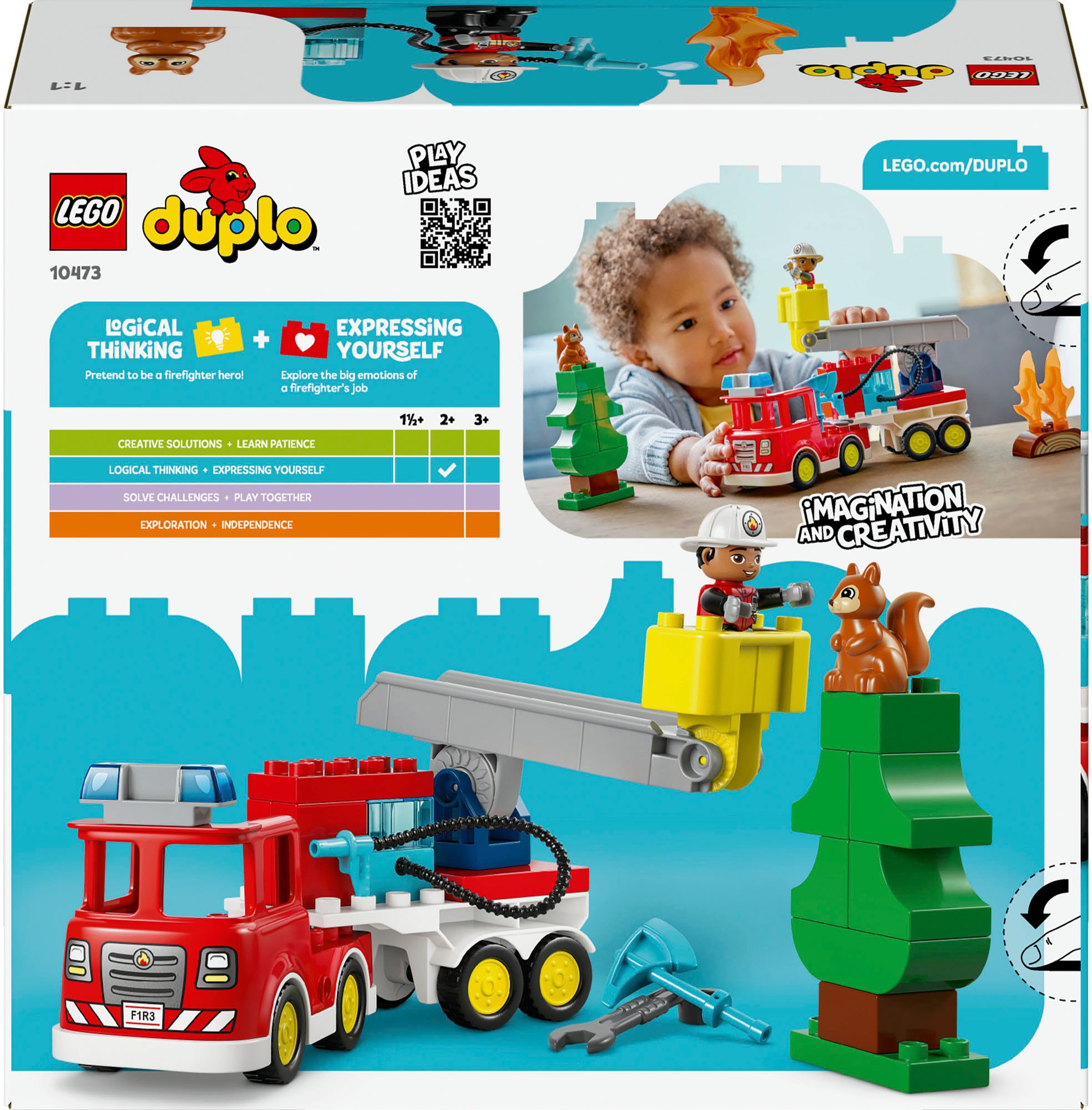 LEGO® Pions de construction »Löschauto mit Schlauch und Feuerwehrmann (10473), LEGO DUPLO Town«