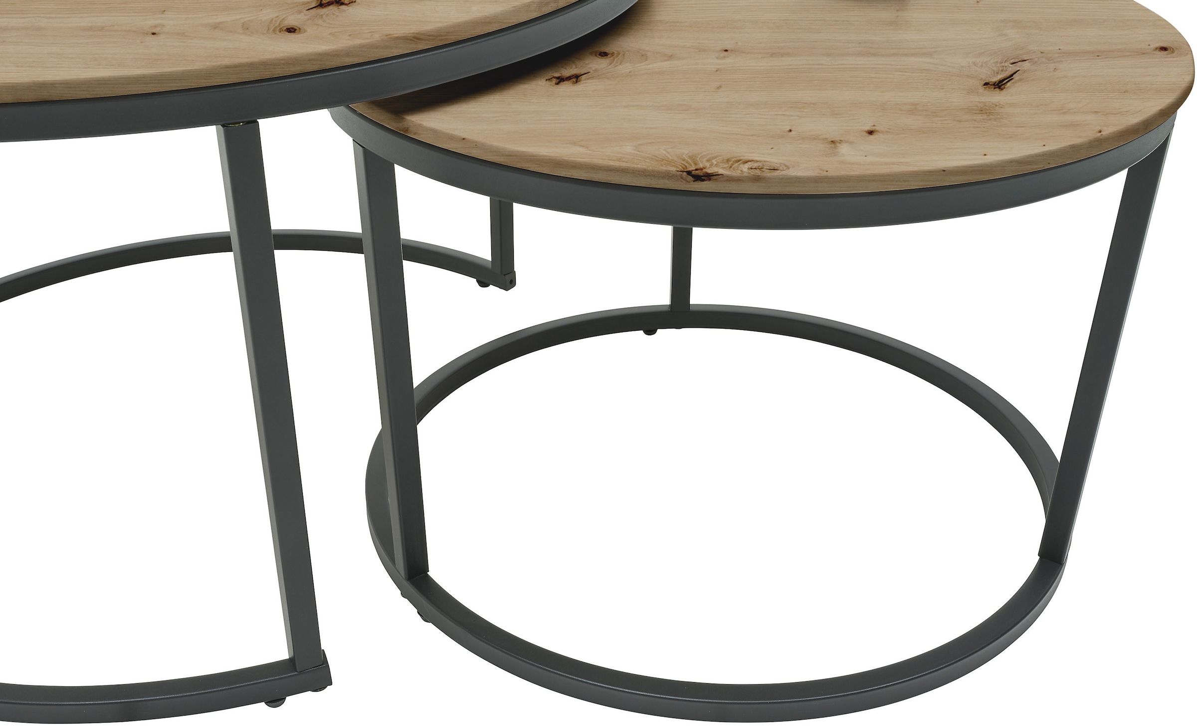 Stolkom Couchtisch »Gino 2 Ø/H 80x75 cm & 60x40 cm« 1 Stk. tlg. 2er Set, 15mm MDF,PVC-Beschichtung