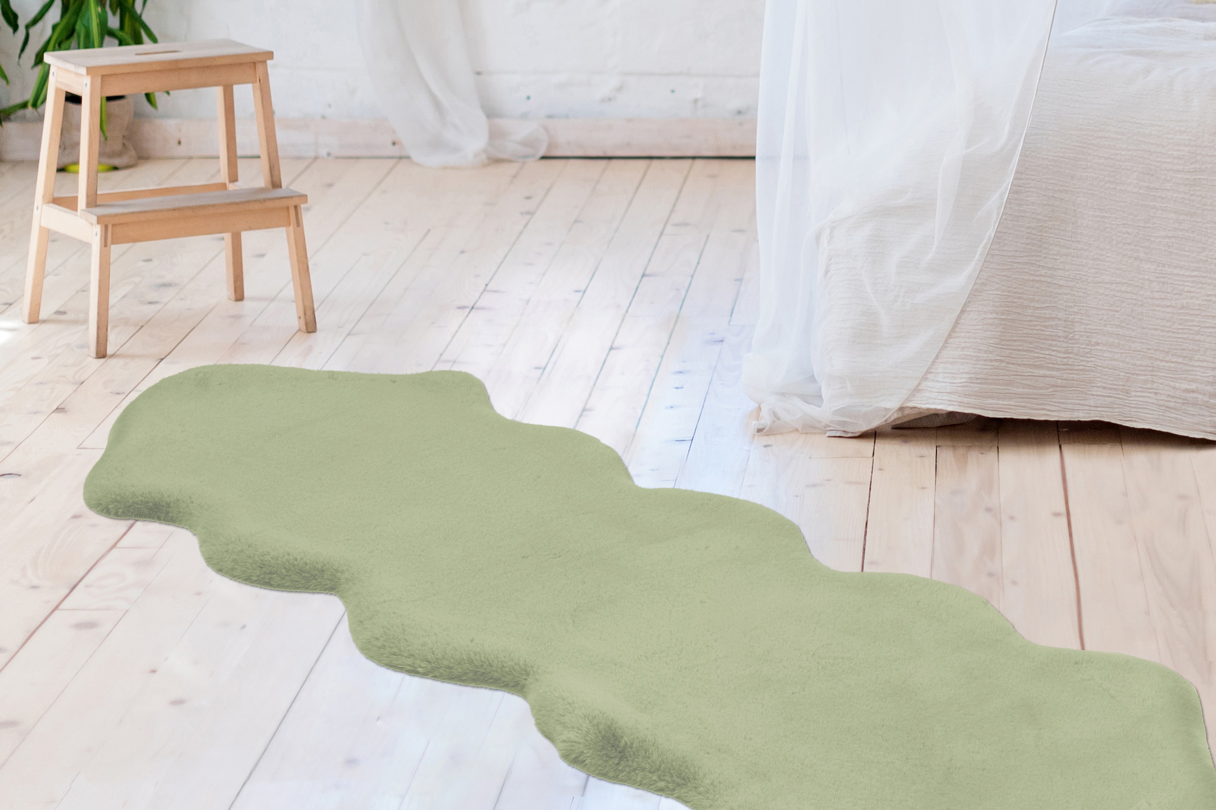 Image of Arte Espina Fellteppich "Rabbit 300" fellförmig 35 mm Höhe Kunstfell, Kaninchenfell-Haptik, supersoft, ideal als Bettvorleger
