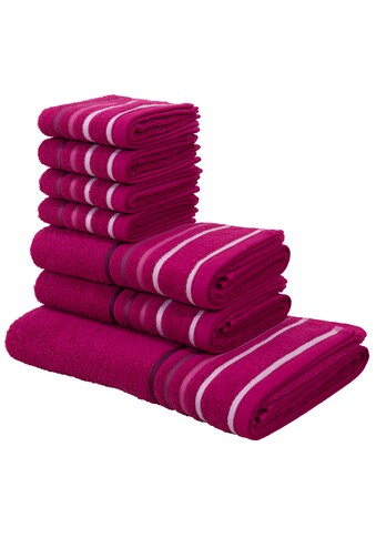 my home Handtuch Set »Niki«, Set, 7 tlg., Walkfrottee, Handtuchset mit mehrfarbigen... kaufen