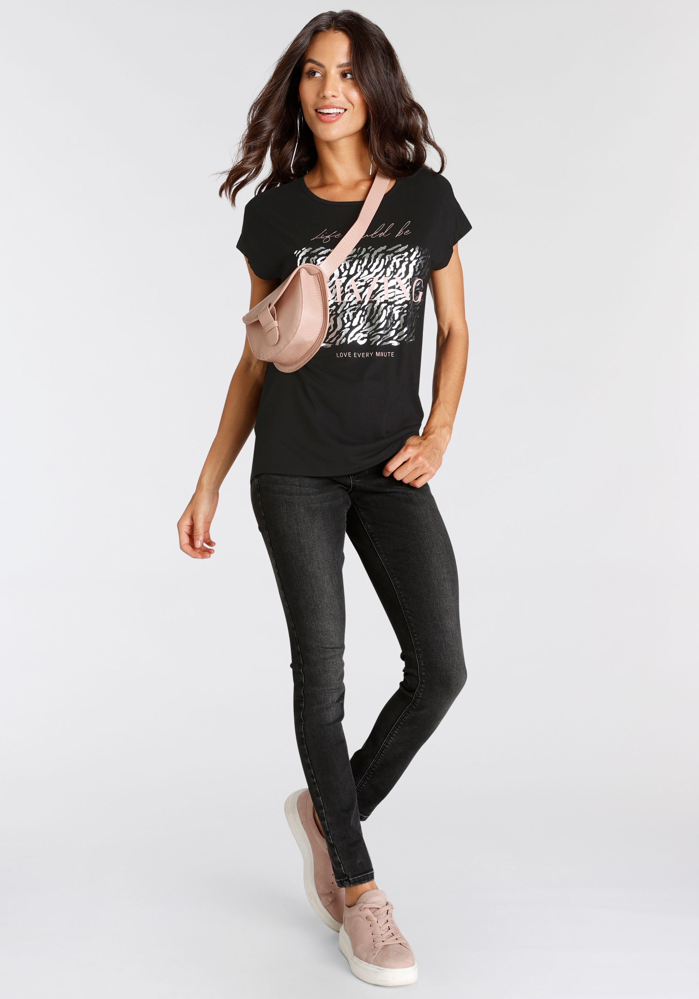 Laura Scott T-Shirt, mit modischem Folienprint