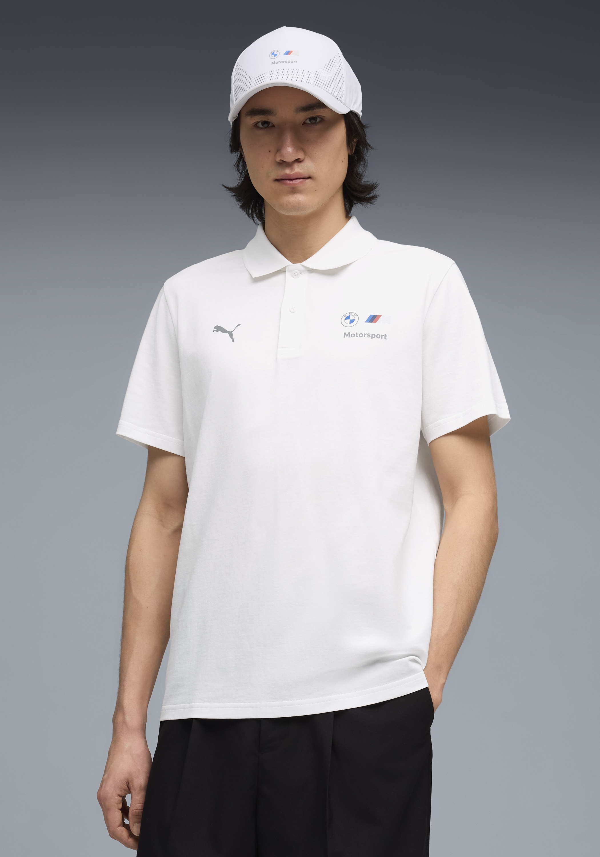 Image of PUMA Poloshirt "BMW MMS ESS POLO" Regular Fit, Kurzarm, mit Knopfverschluss, mit Logodruck