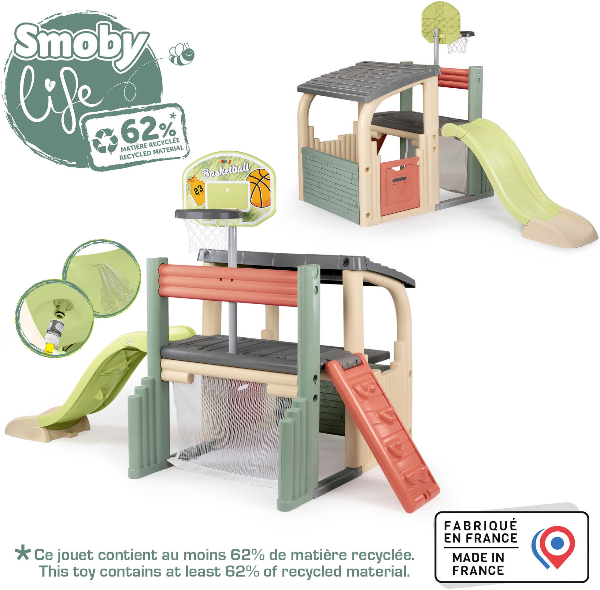 Smoby Structure d'escalade »Smoby Life, Klettergerüst Fun Center« Rutsche mit Wasseranschluss; Made in Europe