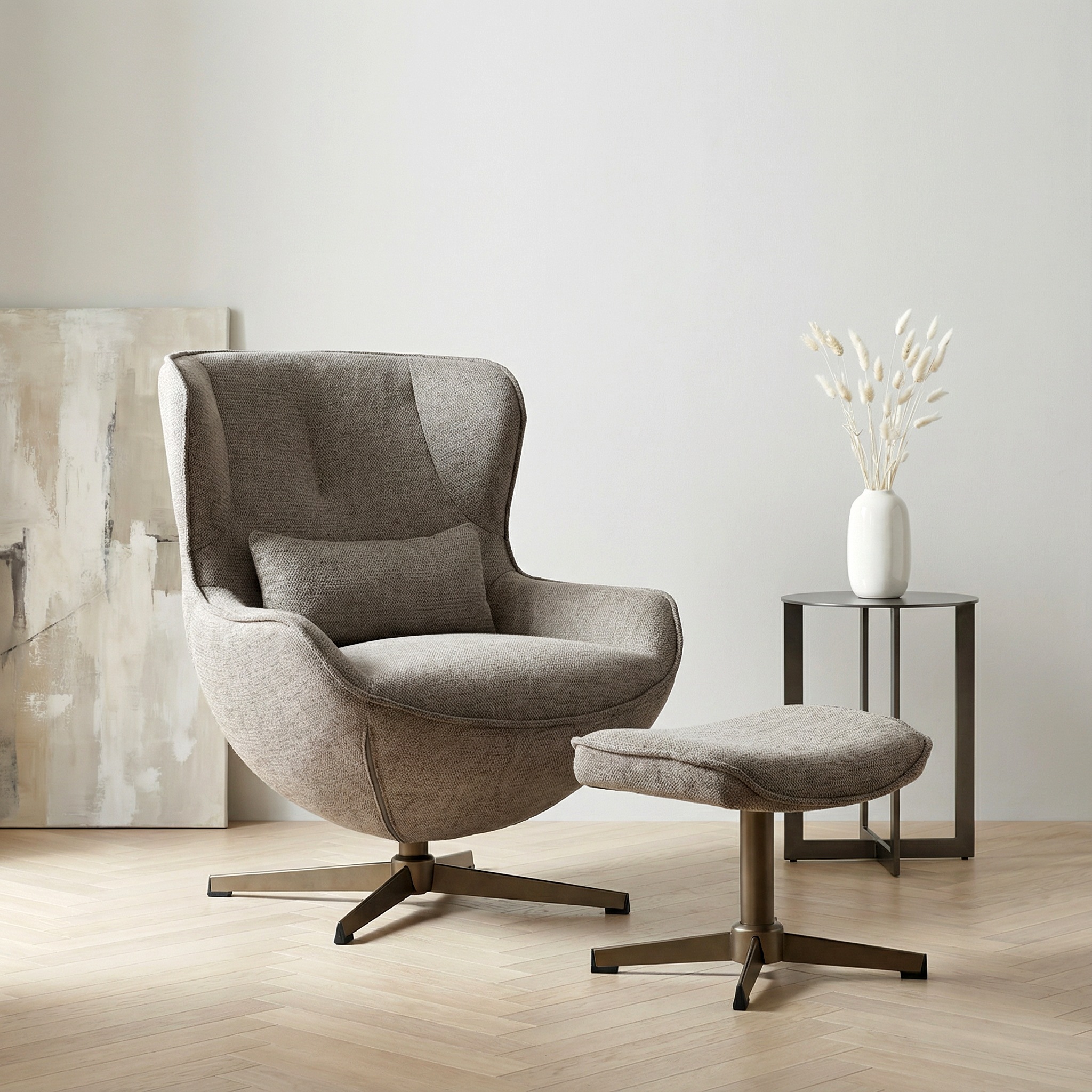 Image of GOODproduct Sessel "YOLLI Relaxsessel, TV-Sessel mit Hocker" 360 Grad drehbar