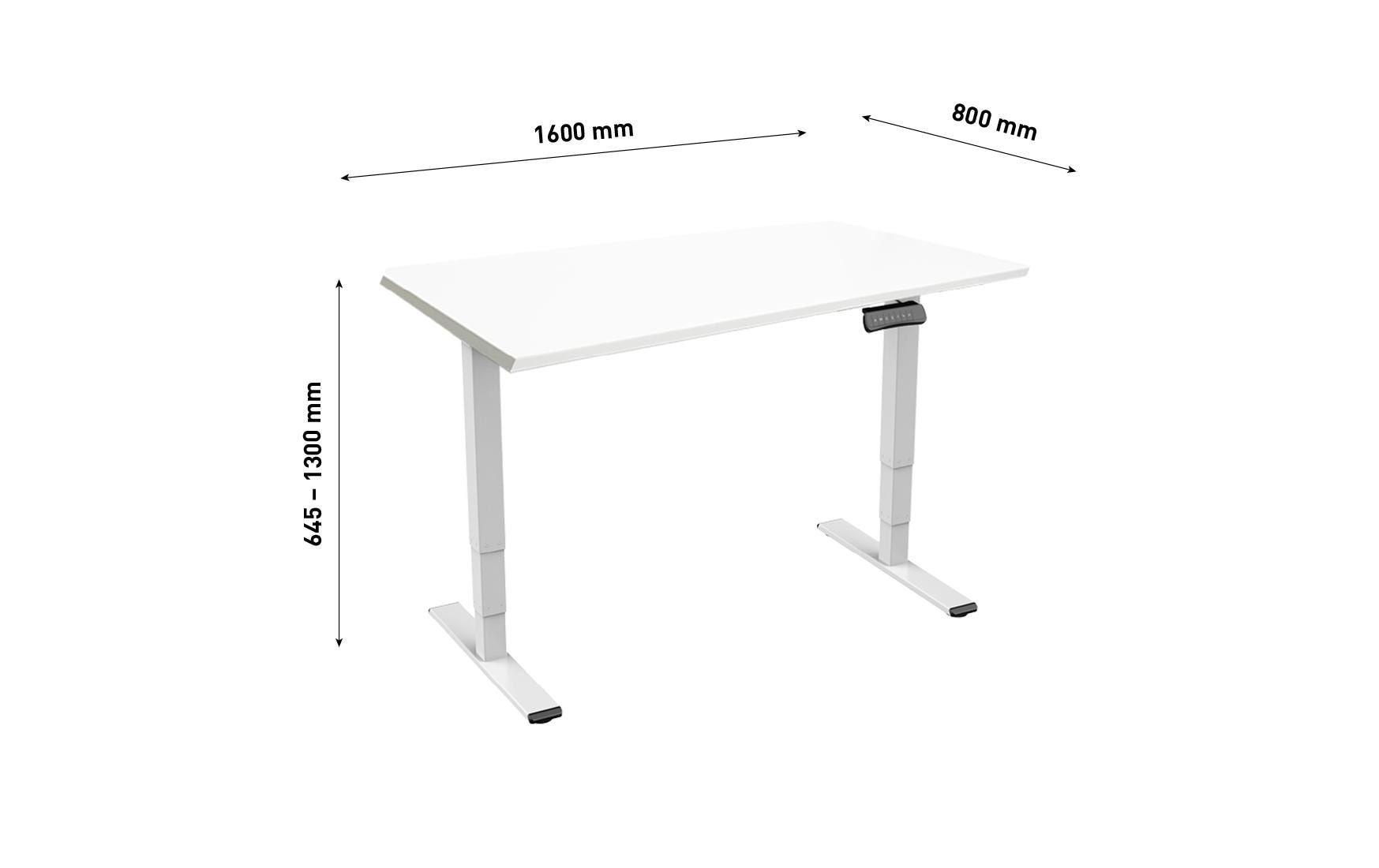 Schreibtisch »Contini RAL 9016 45444 x 0.8 m Weiss mit Weisser Tischplatte«