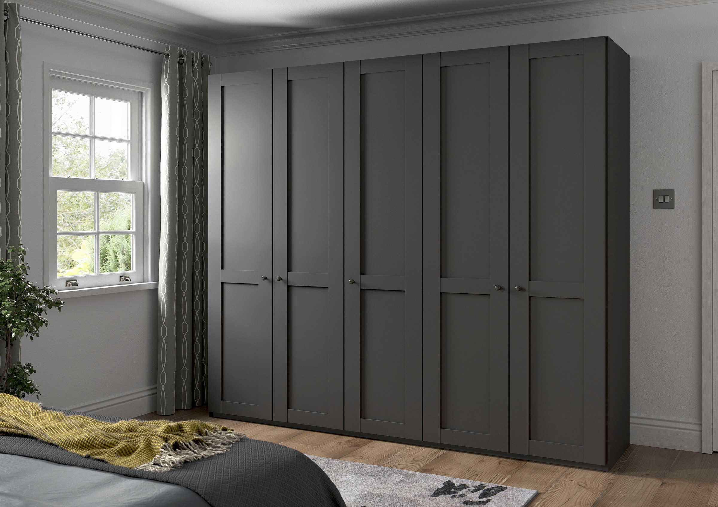 WIEMANN Drehtürenschrank »Göteborg, Kleiderschrank, Schrank, Wäscheschrank«, (4 Breiten, 2 Höhen 216/236 cm auswählbar, MADE IN GERMANY), inkl. Türendämpfung, langlebige Qualität, viel Stauraum