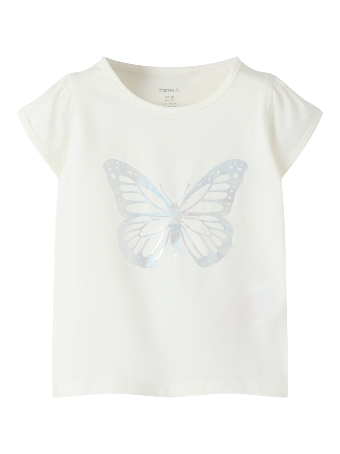 Image of Name It T-Shirt "NMFFIPASA CAP SL TOP BOX" mit sommerlichem Schmetterlings-Druck
