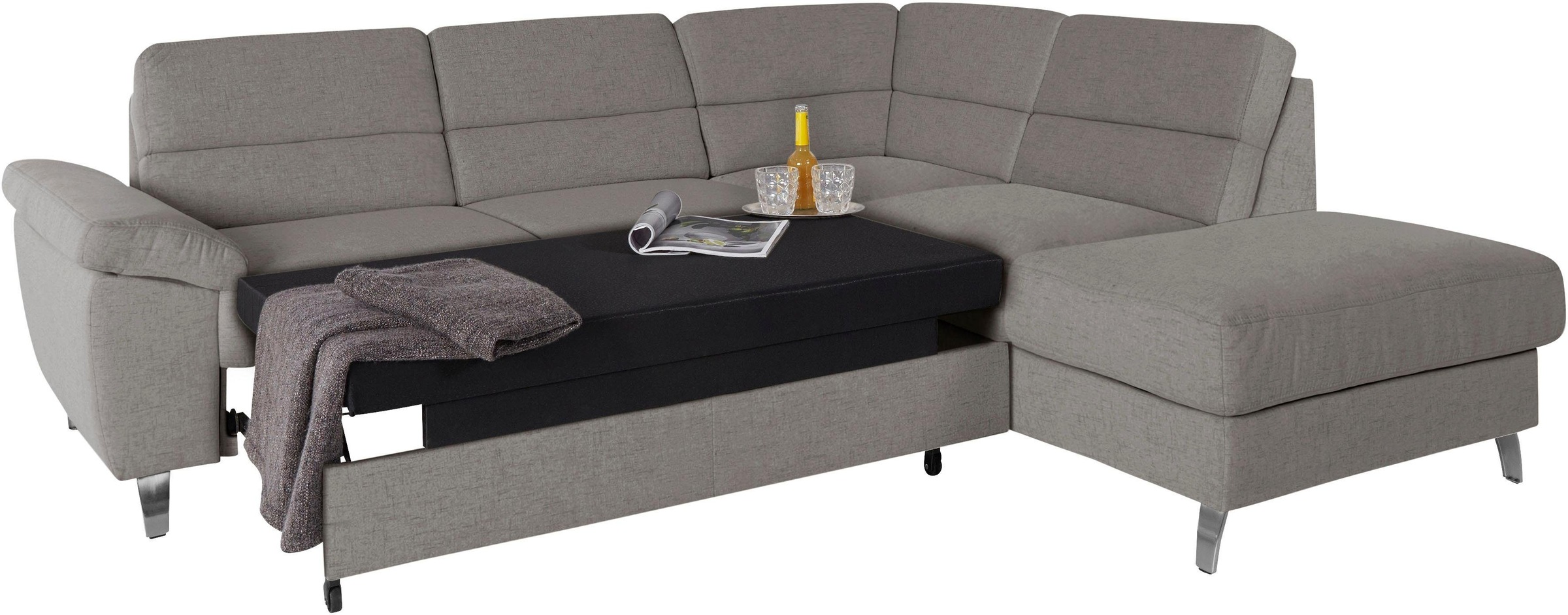 sit&more Ecksofa »Sorano L-Form«, wahlweise mit Bettfunktion und Bettkasten