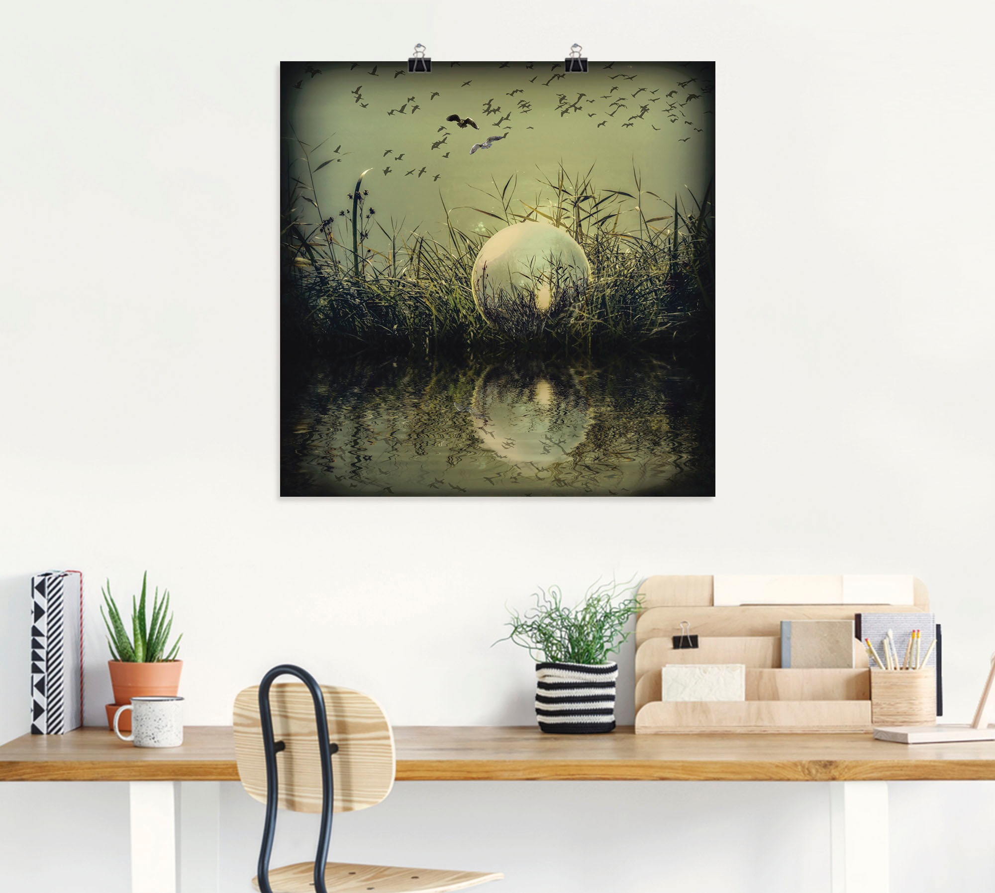 Artland Wandbild »In der Glaskugel - Mystische Au«, Landschaften, (1 St.), als Alubild, Outdoorbild, Leinwandbild, Poster in verschied. Grössen