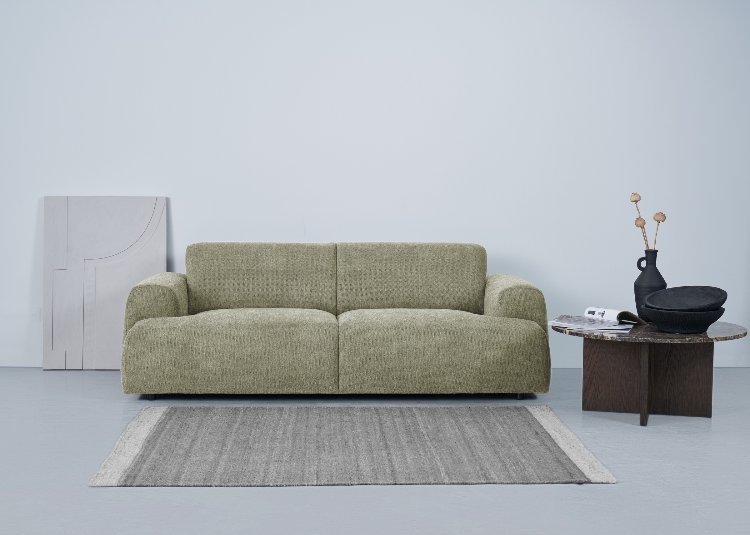 GOODproduct 3-places »Linkka, Breite 237 cm« en tissu chenille doux, avec suspension ondulée