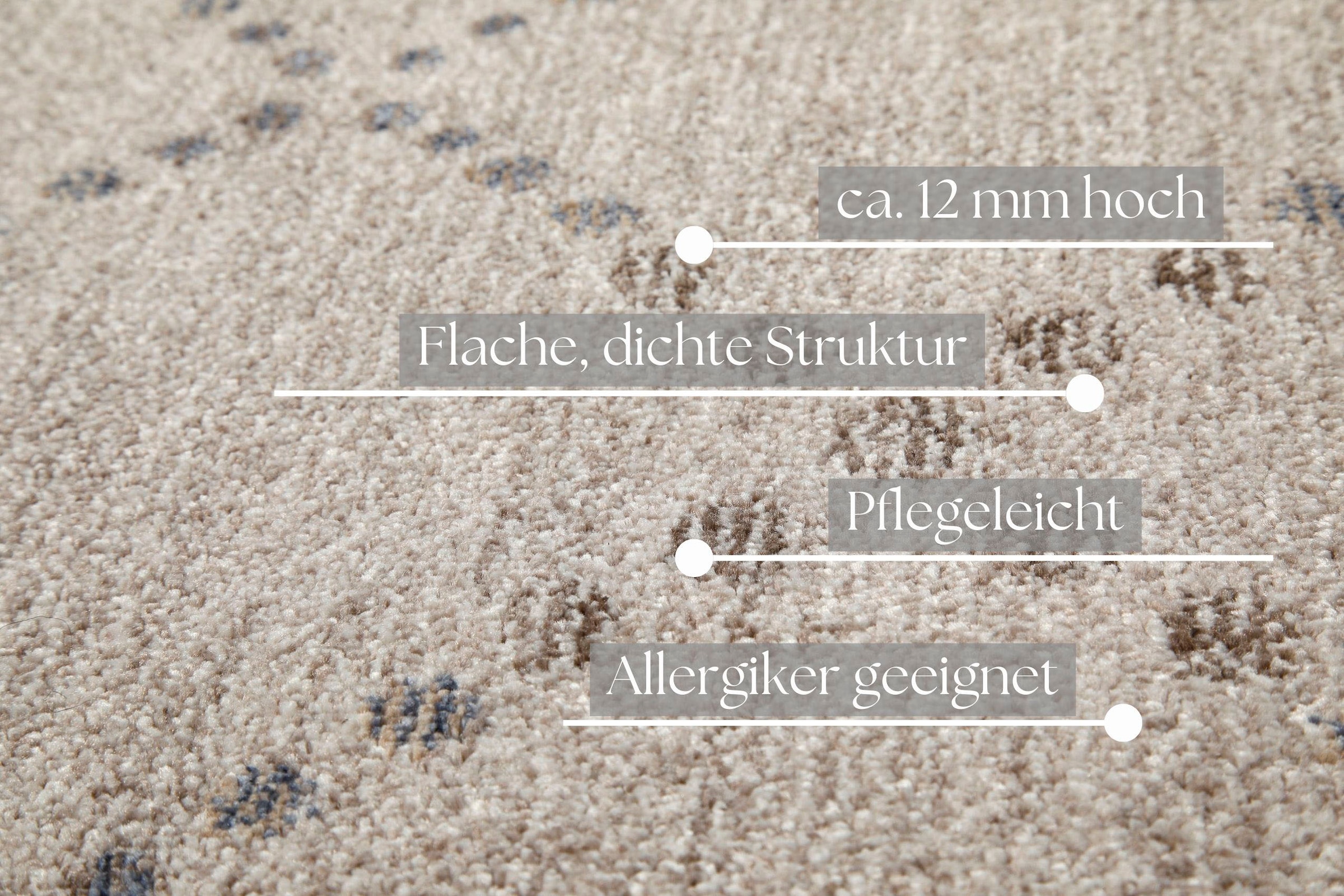 GOODproduct Teppich »Thoren« rechteckig 12 mm Höhe weicher Kurzflor, Rautenmuster mit Fransen, Wohnzimmer, Schlafzimmer