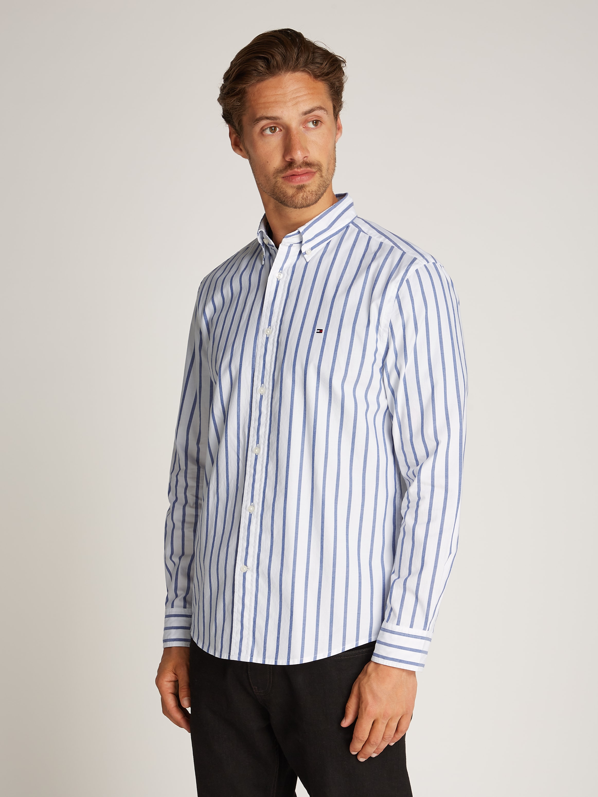 Tommy Hilfiger Businesshemd »FLEX POPLIN NAUTICAL STP SHIRT«
