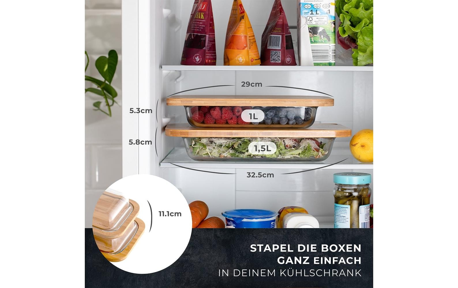Vorratsdose »Exitoso Vorratsbehälter Vorratsdose - 2er Set 2.5 l, Weiss«, (Set, 2 tlg.)