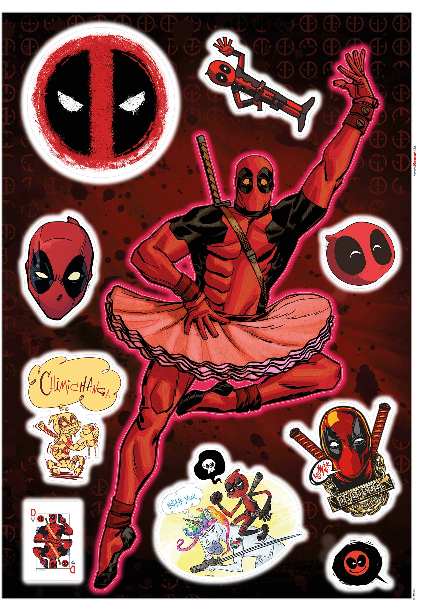 Image of Komar Wandtattoo »Deadpool Derppool«, (10 St.), 50 x 70 cm bei Ackermann Versand Schweiz