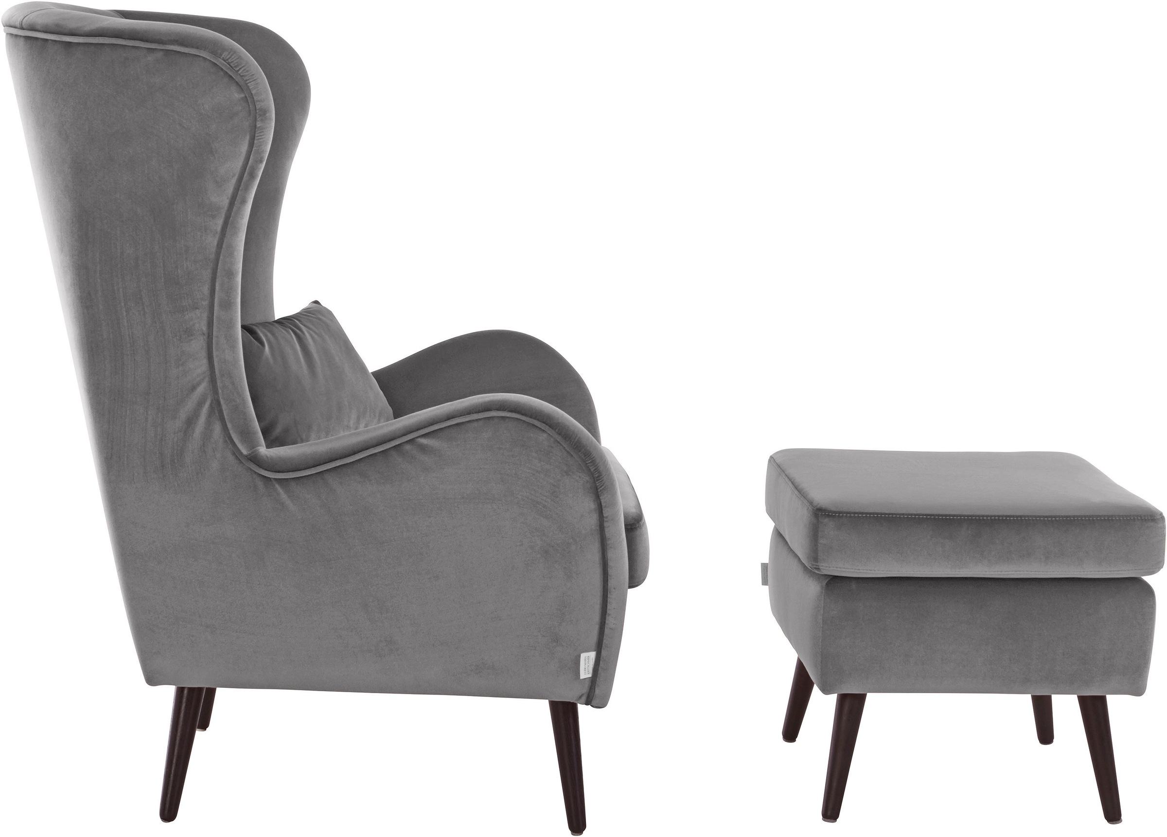 Home affaire Sessel »Sallito, TV-Sessel, Ohrensessel mit«, Hocker, in vielen Bezugsqualitäten, auch in Samtcord