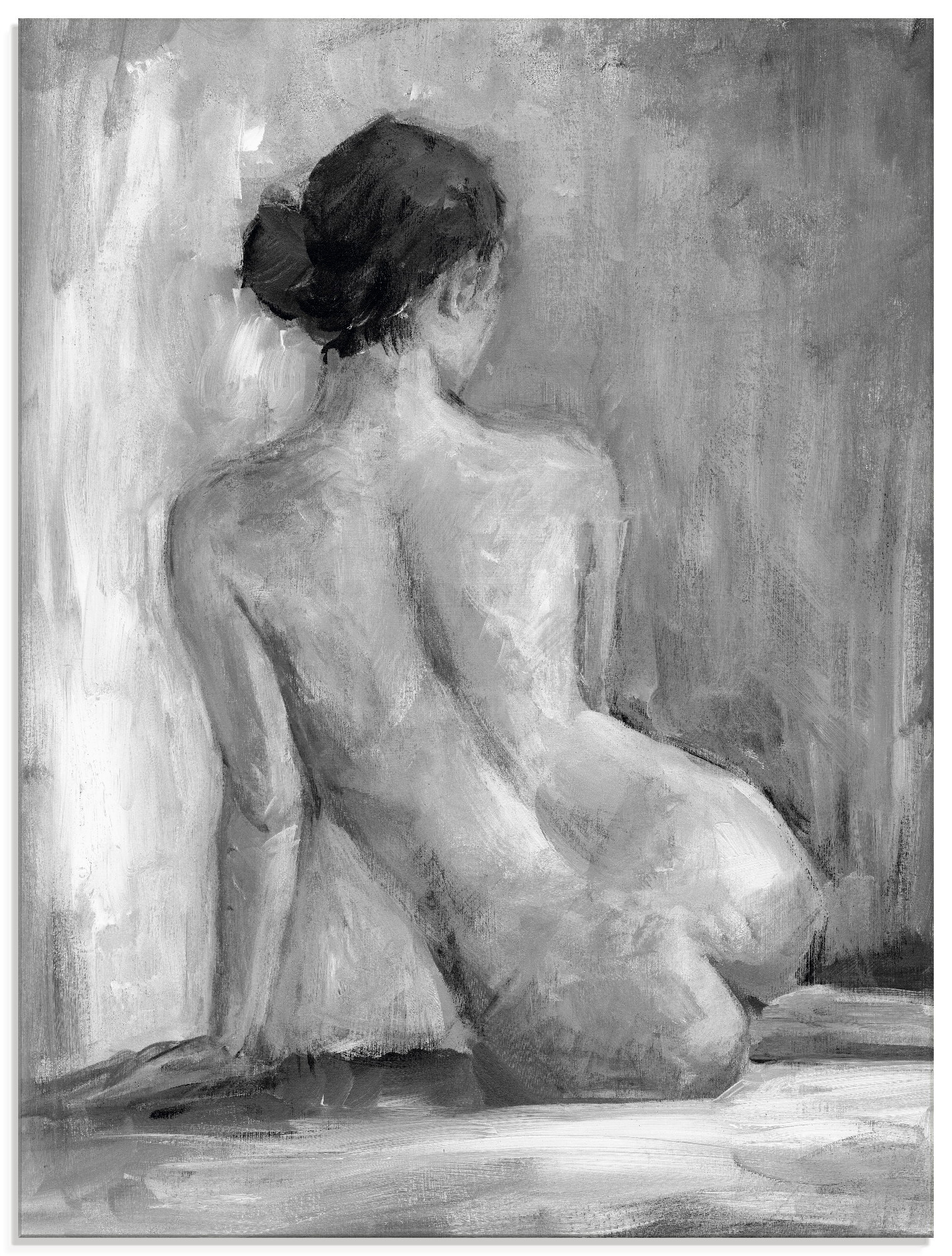 Image of Artland Glasbild "Figur in schwarz & weiss I" Frau 1 Stk. tlg. in verschiedenen Grössen