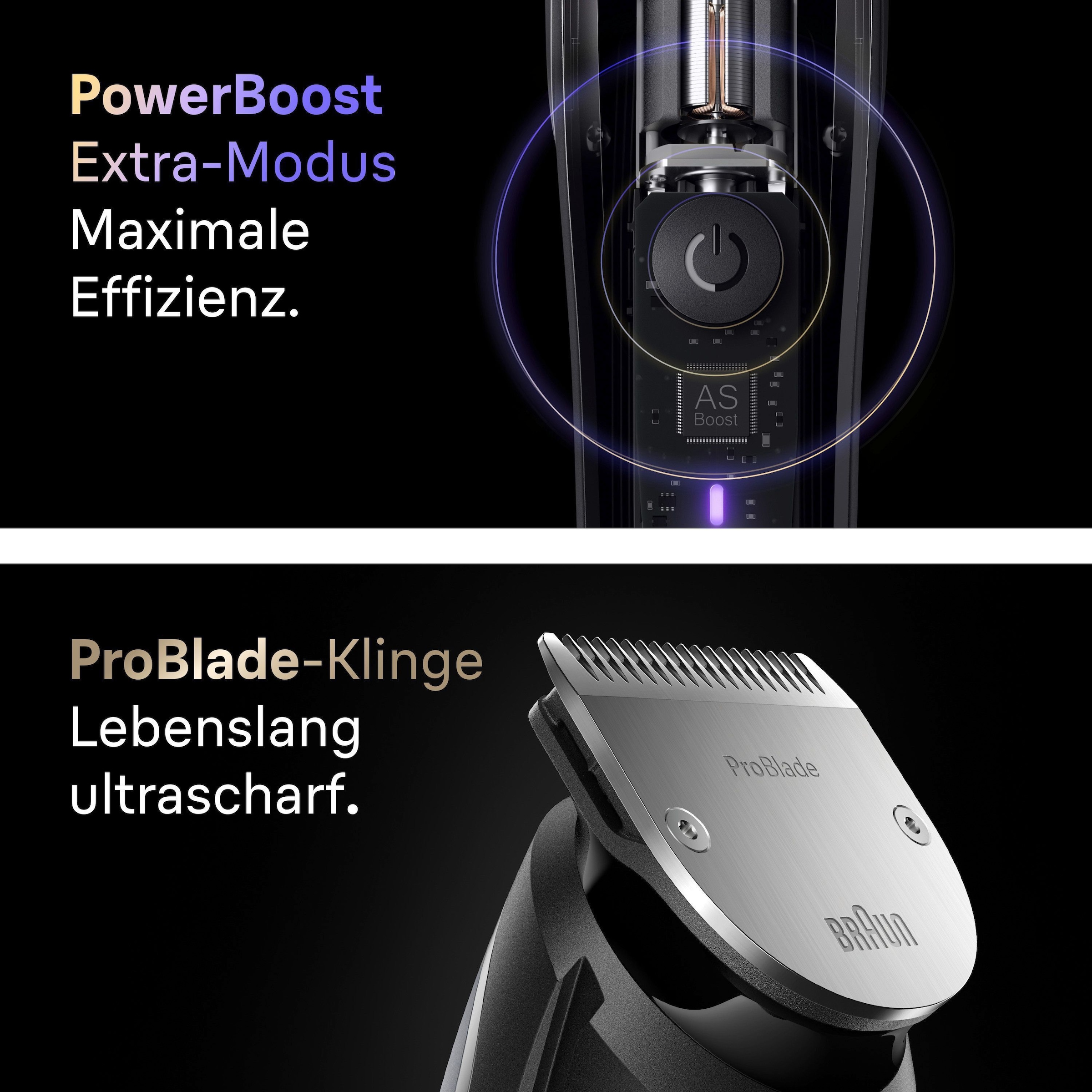 Braun Tondeuse à cheveux »Barttrimmer BT9520« Lame ProBlade tranchante à vie, autonomie batterie 180 min, 52 longueurs