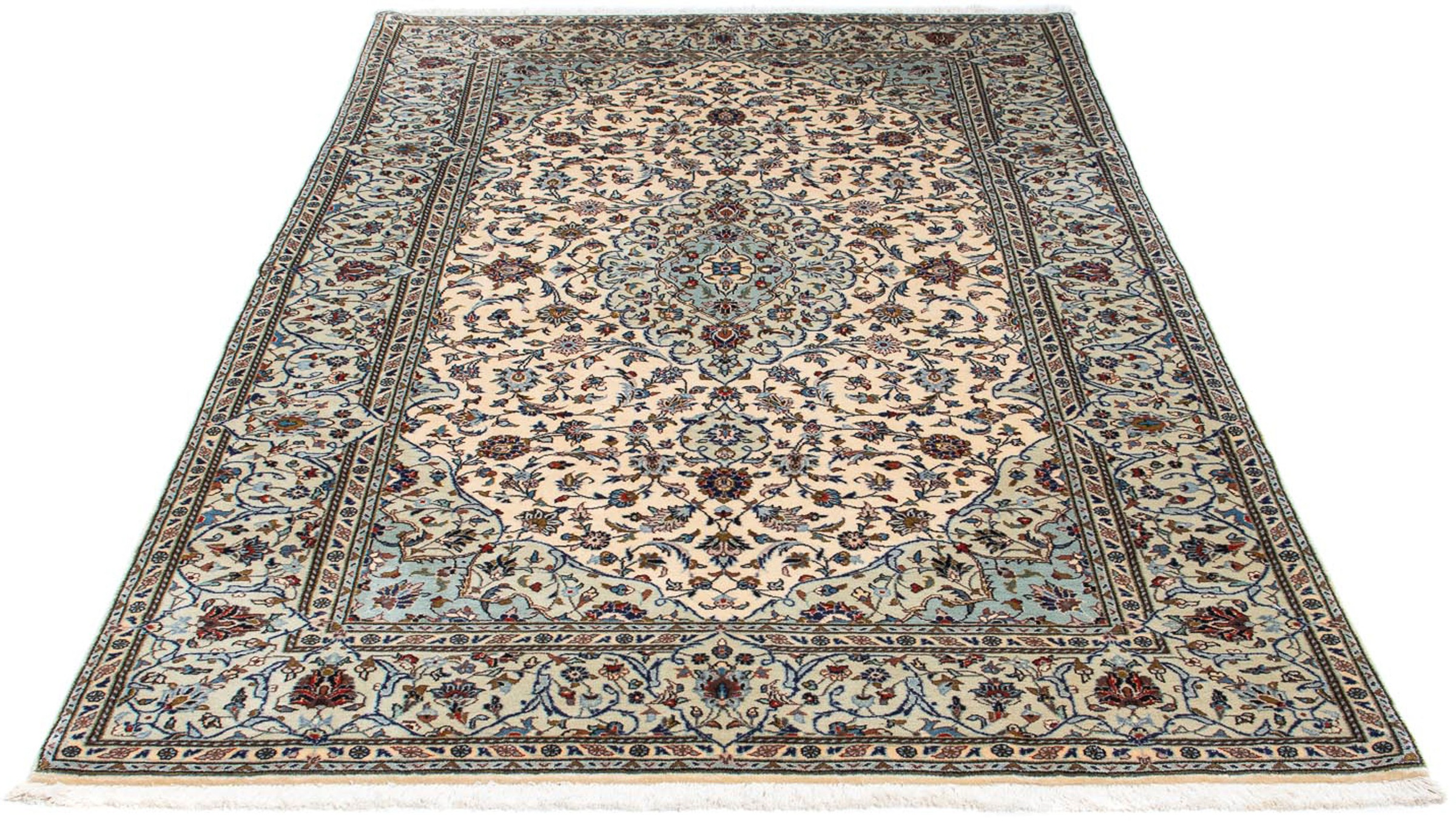 Image of morgenland Orientteppich »Perser - Keshan - 216 x 136 cm - beige«, rechteckig, 10 mm Höhe, Wohnzimmer, Handgeknüpft, Einzelstück mit Zertifikat bei Ackermann Versand Schweiz