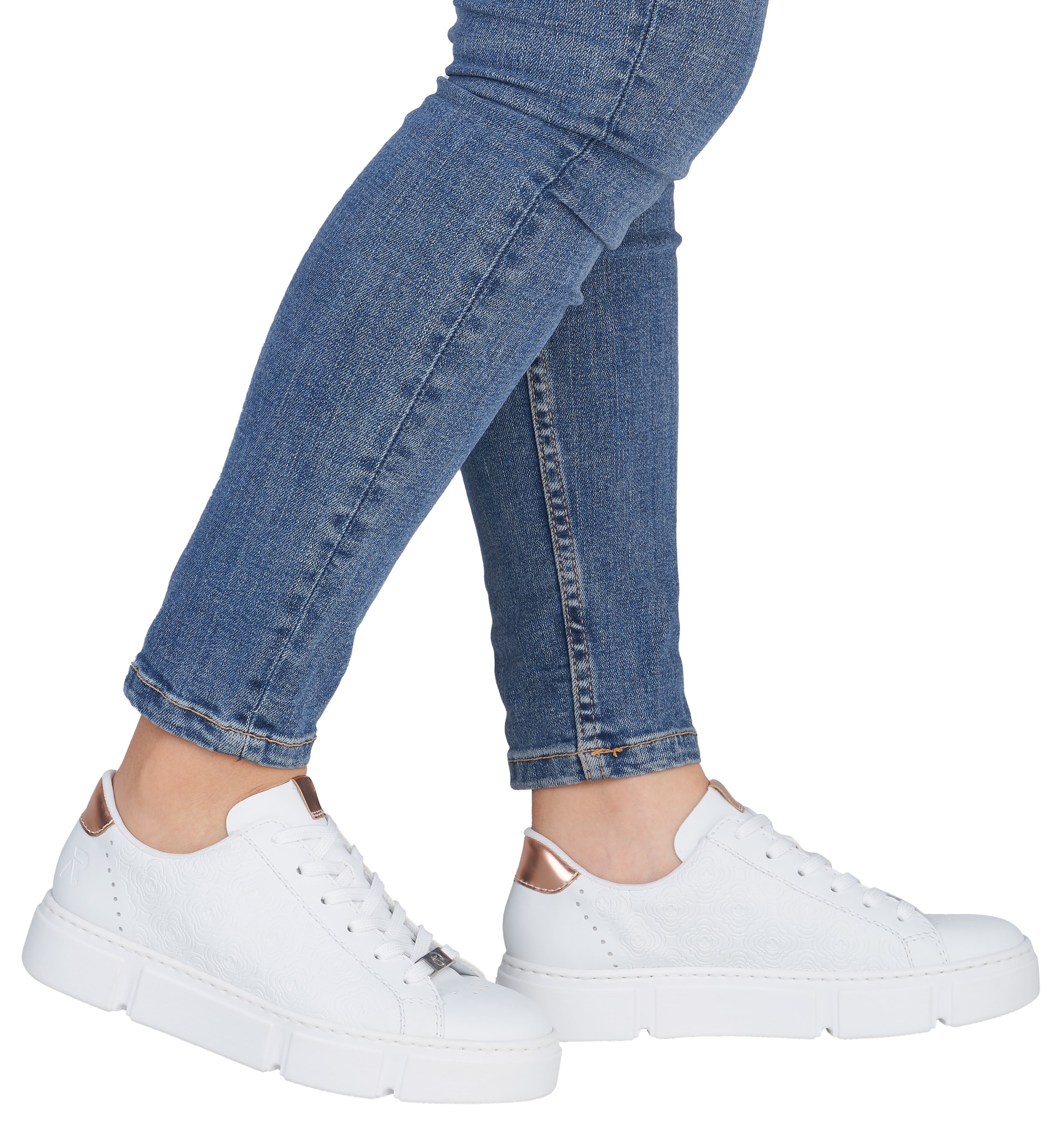Rieker Baskets à plateforme  mit metallicfarbenen Akzenten, Freizeitschuh, Halbschuh, Schnürschuh