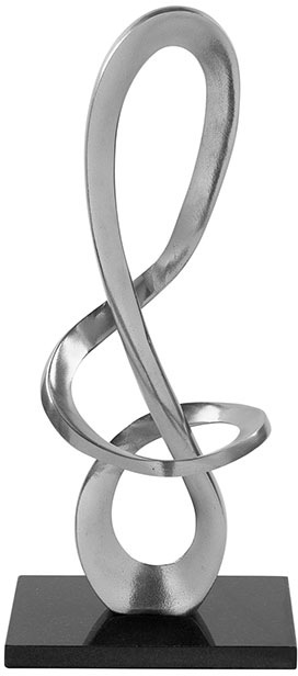 Image of Fink Dekoobjekt »Skulptur SPIRIT, schwarz/silberfarben«, (1 St.), Höhe 46 cm, handgefertigt, aus Metall, vernickelt, mit Granitsockel, dekorativ im Esszimmer & Wohnzimmer bei Ackermann Versand Schweiz