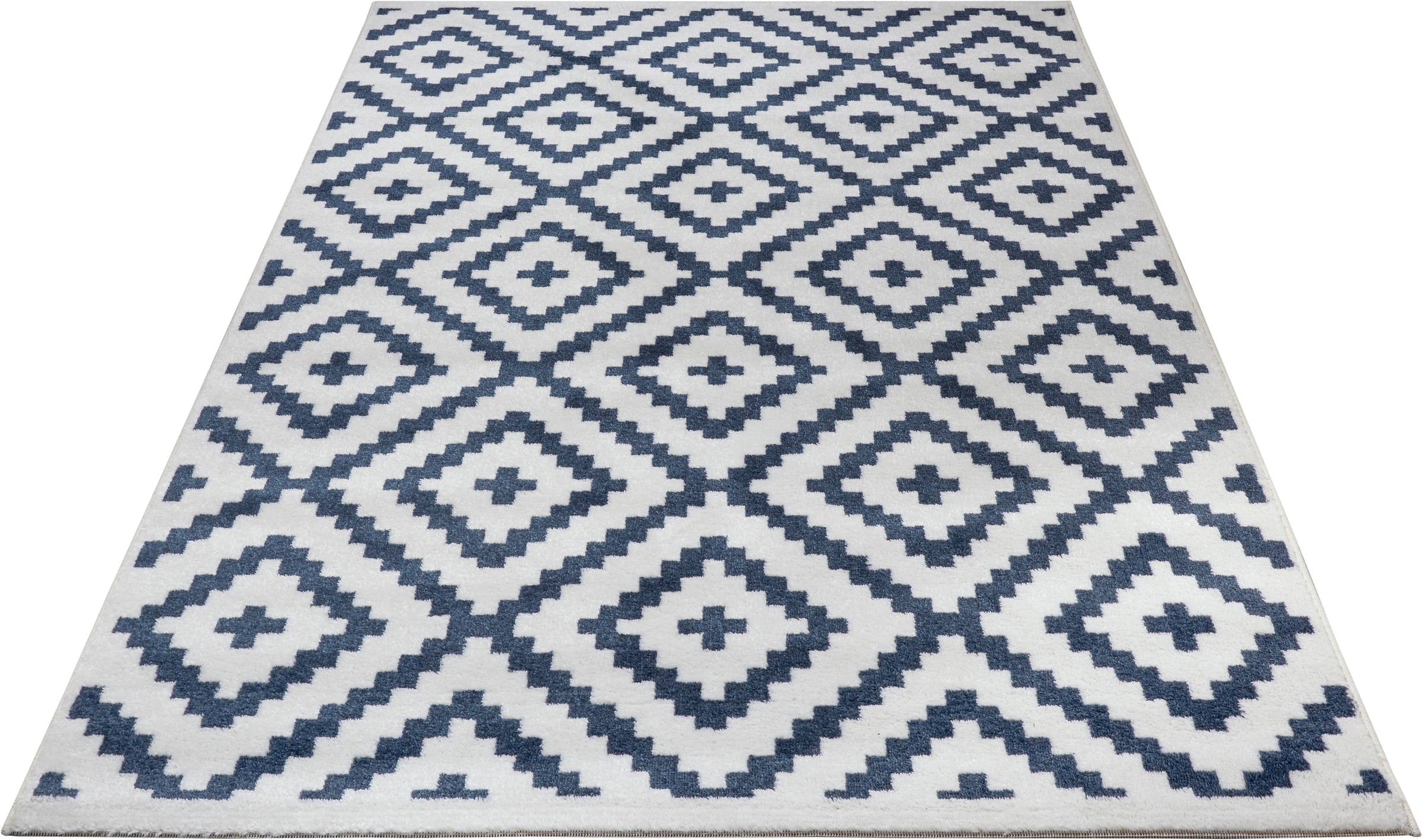 Image of andas Frisé-Teppich »Molly«, rechteckig, 13 mm Höhe, Kurzflor, Geometrisches Rauten Design, Wohnzimmer, Schlafzimmer, Arbeitszimmer, Robust, Pflegeleicht, Gekettelt bei Ackermann Versand Schweiz