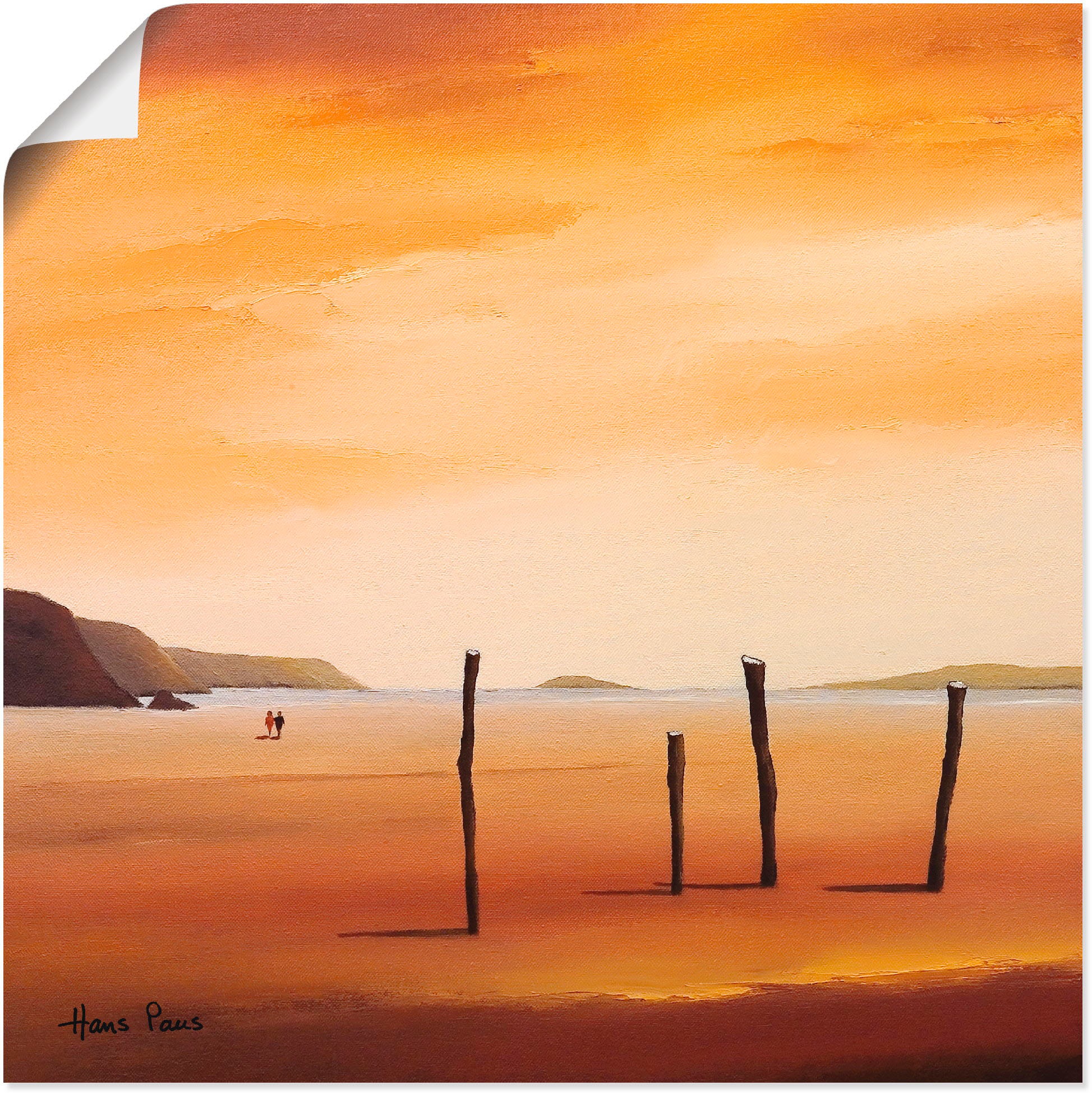 Image of Artland Wandbild »Abend II«, Strand, (1 St.), in vielen Grössen & Produktarten -Leinwandbild, Poster, Wandaufkleber / Wandtattoo auch für Badezimmer geeignet bei Ackermann Versand Schweiz