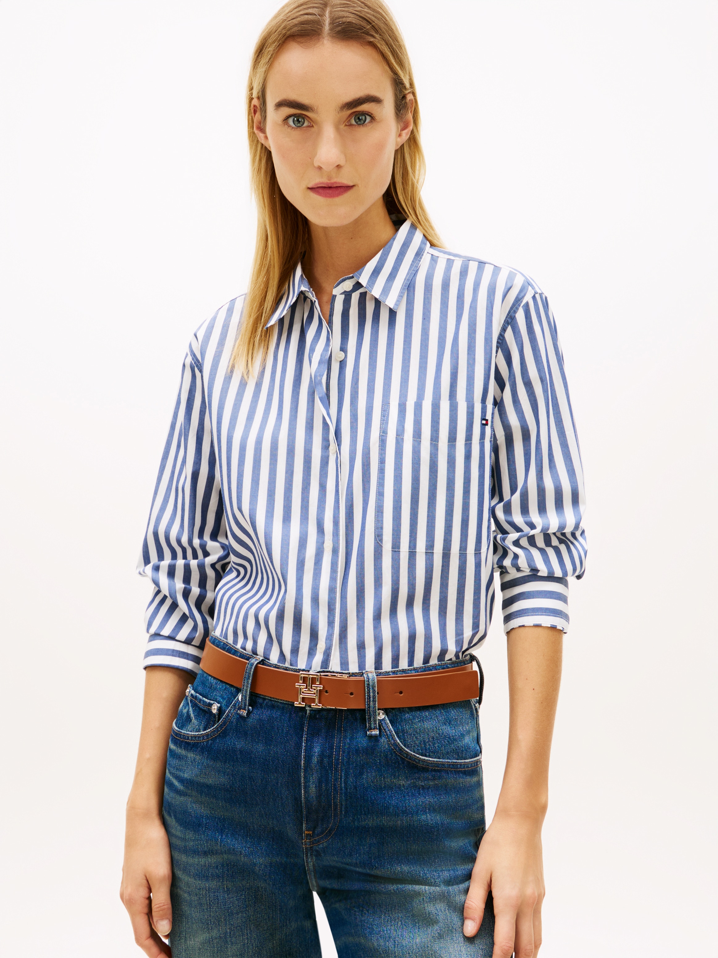 Image of Tommy Hilfiger Langarmbluse "ESS POPLIN EASY FIT SHIRT" Baumwolle