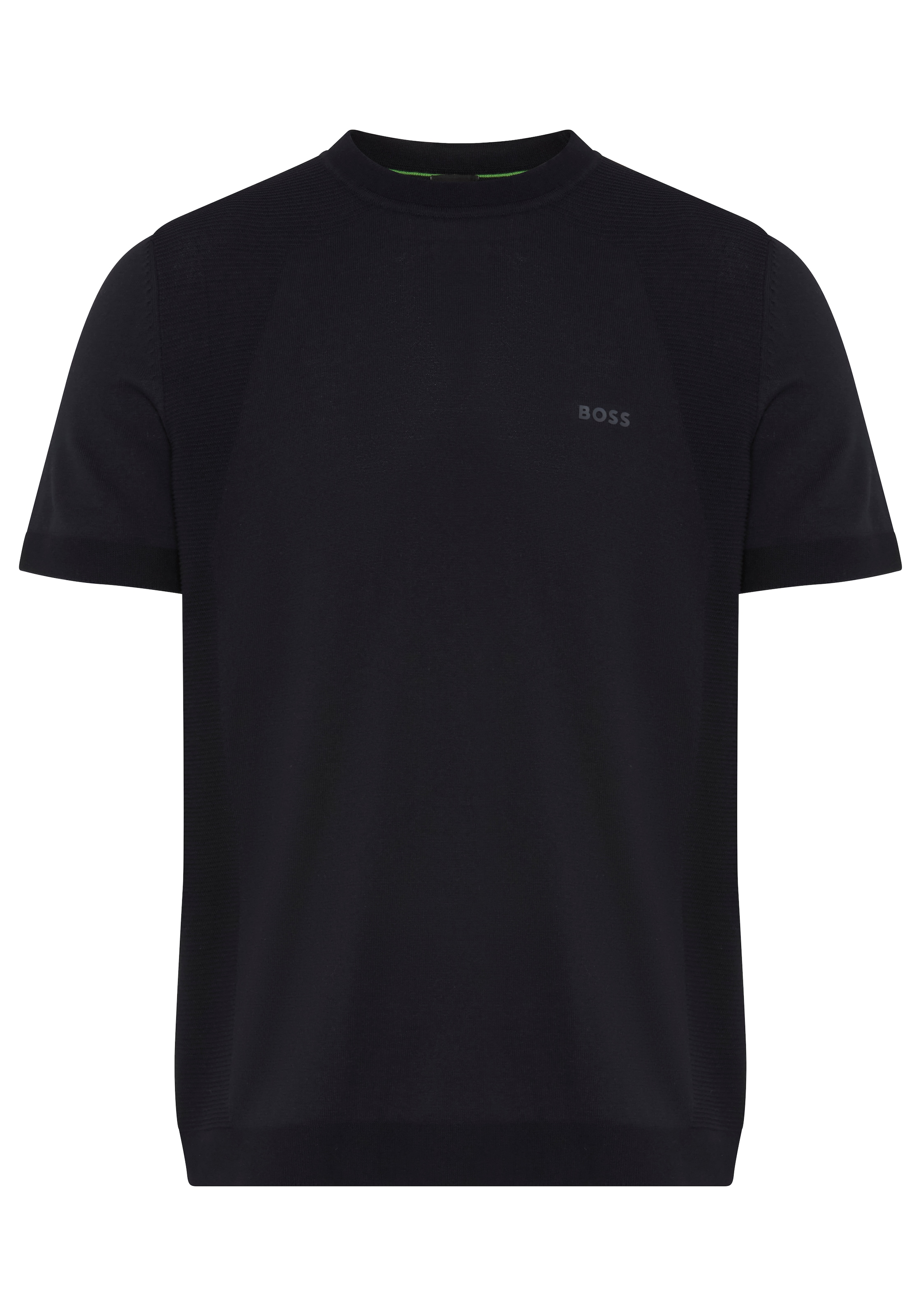 Image of BOSS GREEN Kurzarmpullover "KN Momentum-Lite TS" Kurzarm, Regular Fit, Baumwollmischung