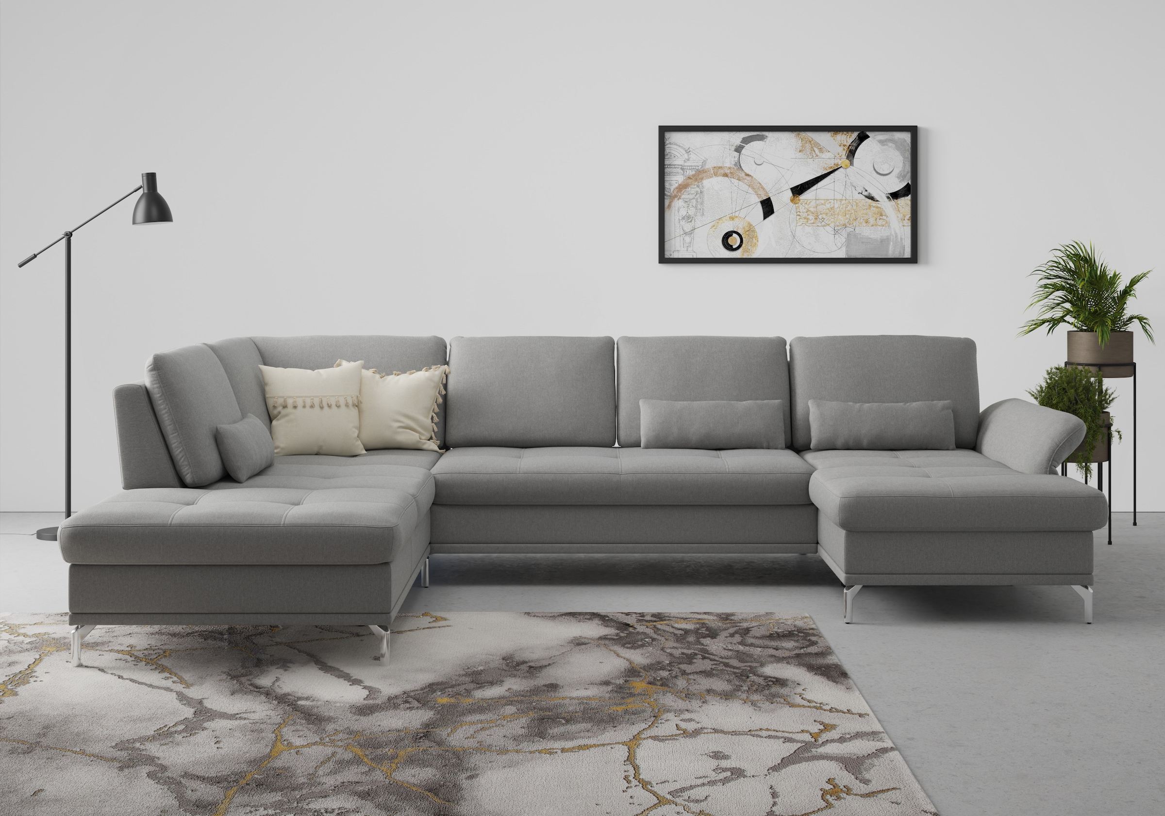 INOSIGN Wohnlandschaft »Palm Beach U-Form« Federkern, mit Sitztiefenverstellung, wahlweise mit Bettfunktion