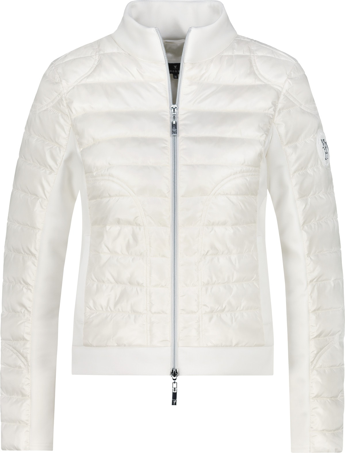 Monari Veste matelassée »Jacke Stepp + Neopren« Neopren-Details, Regular Fit, Linker Ärmel mit Patch