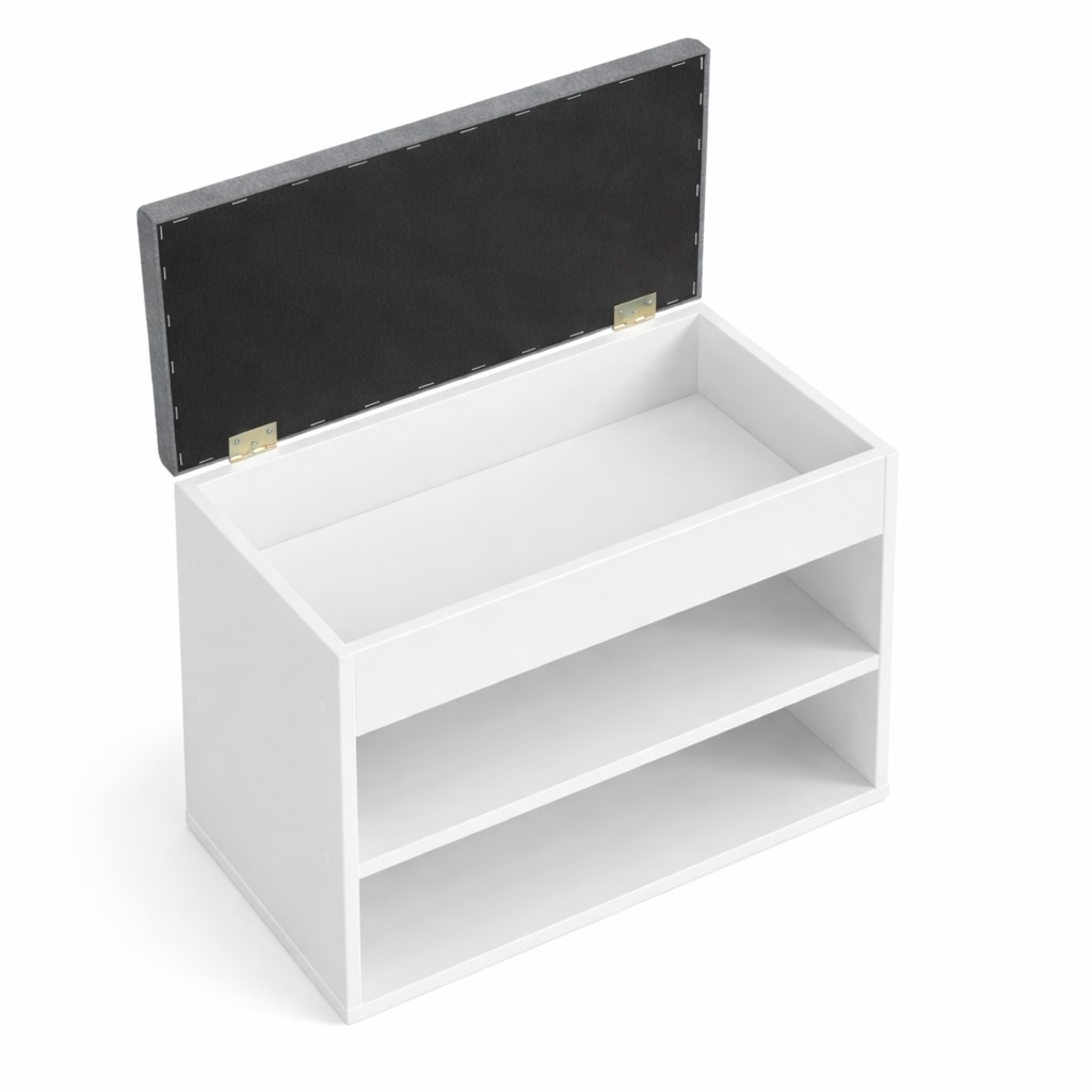 GOODproduct Banc à chaussures »Schuchschrank 60,  Schuhregal, Schuhtruhe, Schuhkommode, Sitzbank« Inkl. bequemem Sitzkissen mit Stauraum darunter