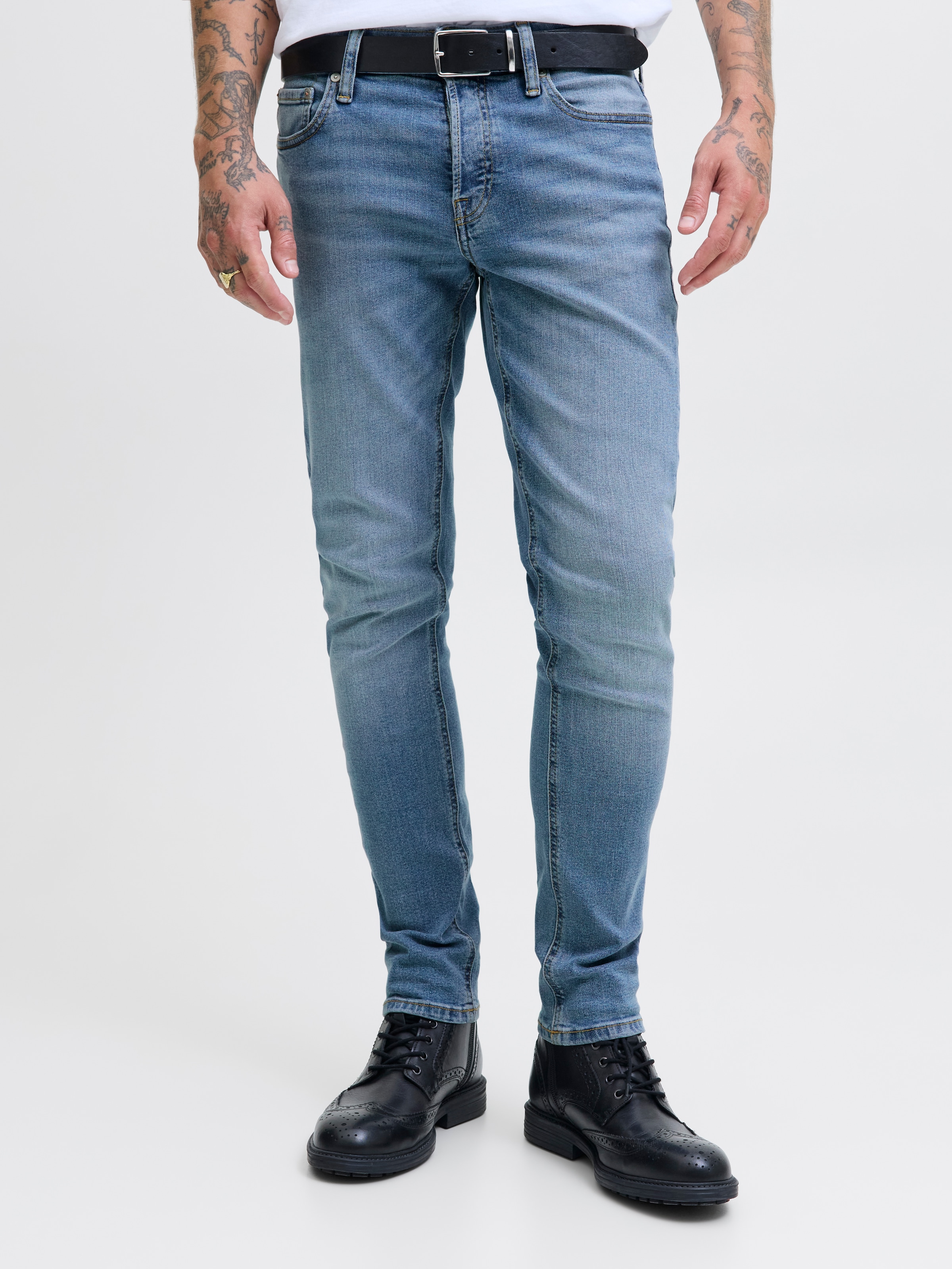 Jack & Jones Slim-fit-Jeans »JJIGLENN Jeans mit schmaler Beinform und Stretch für Komfort« Denim/Jeans, modisch, slim fit, Baumwollmischung